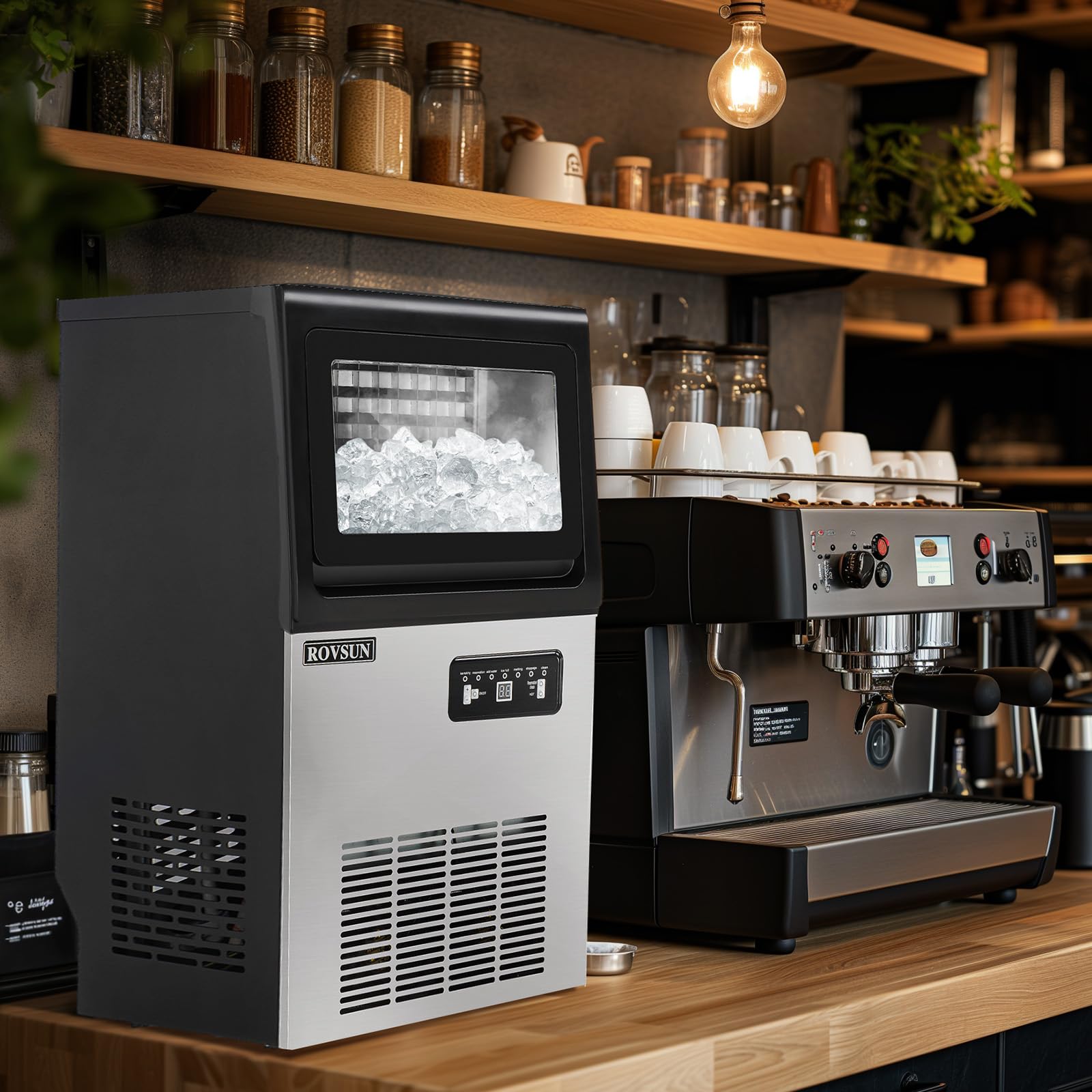 ROVSUN 13" 90 lbs Air Cooled Ice Machine Countertop