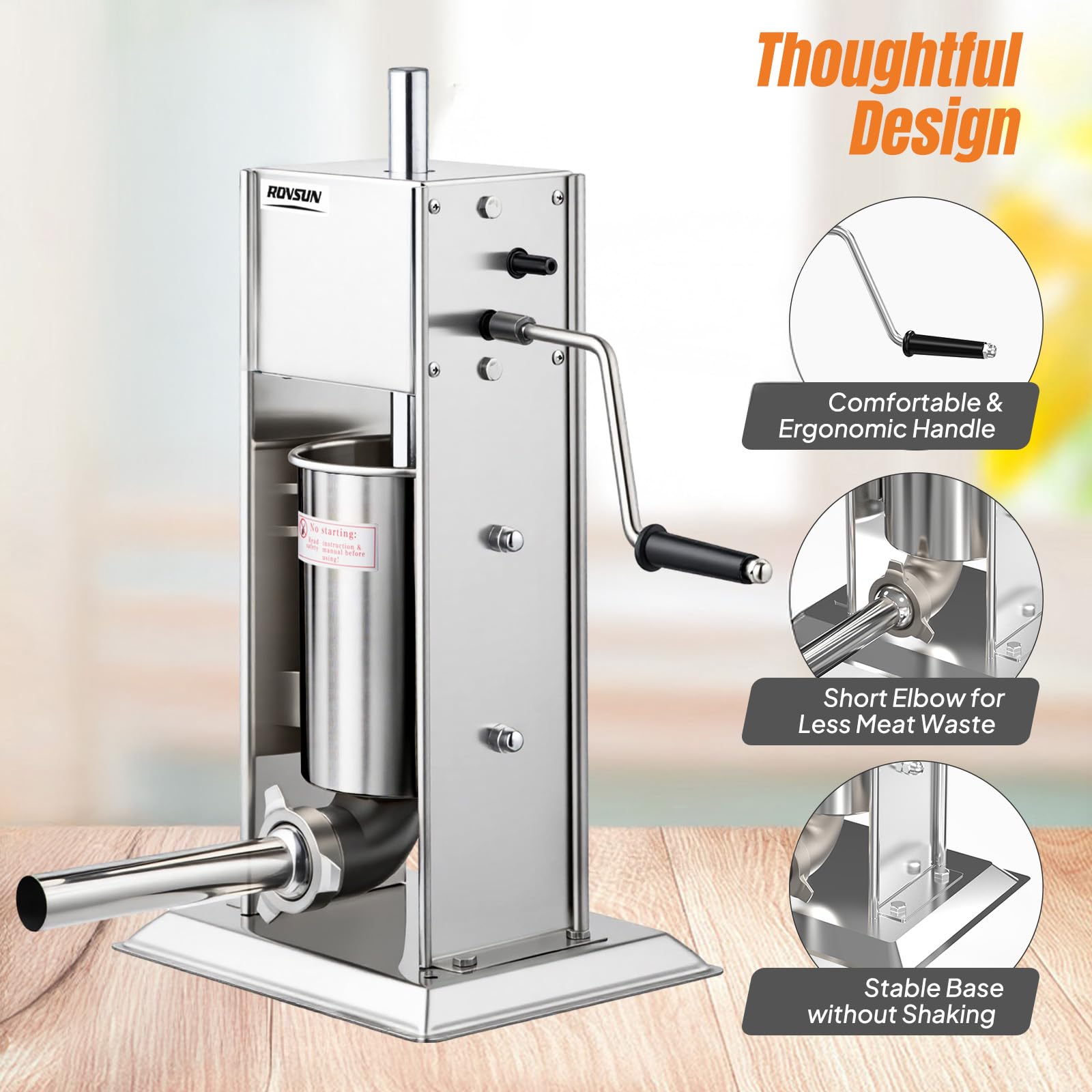 ROVSUN 7 lb. Manual Sausage Stuffer with 5 Stuffing Tubes