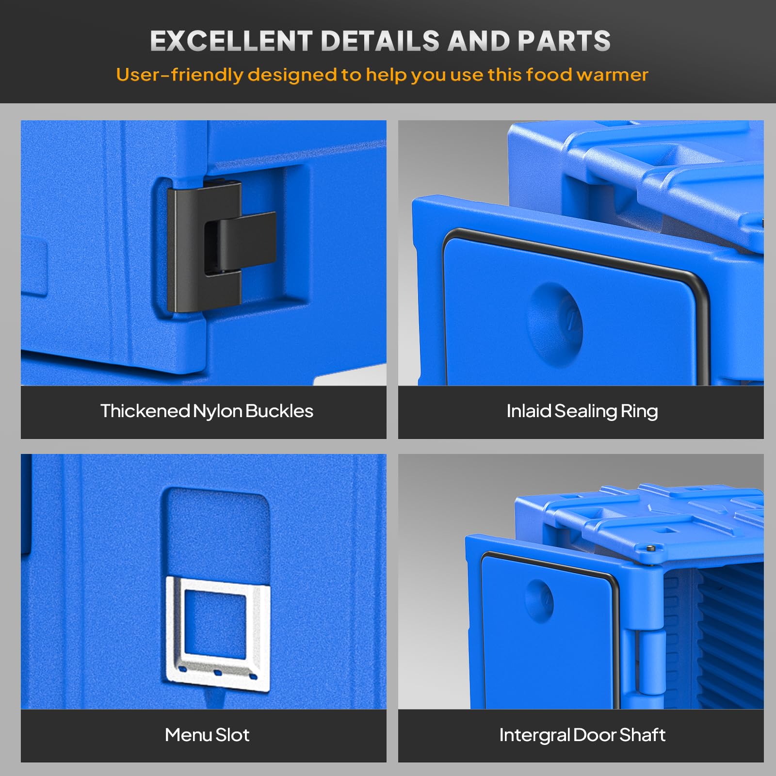 ROVSUN 82 QT Insulated Food Pan Carrier with Wheels Blue