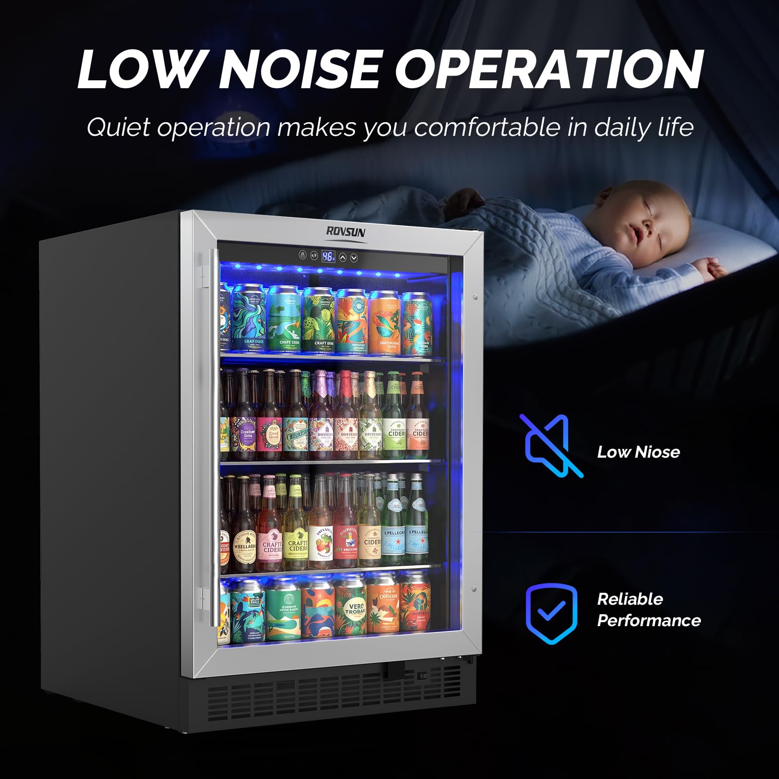 ROVSUN 154 Cans 24" Wide Beverage Refrigerator Cooler Countertop