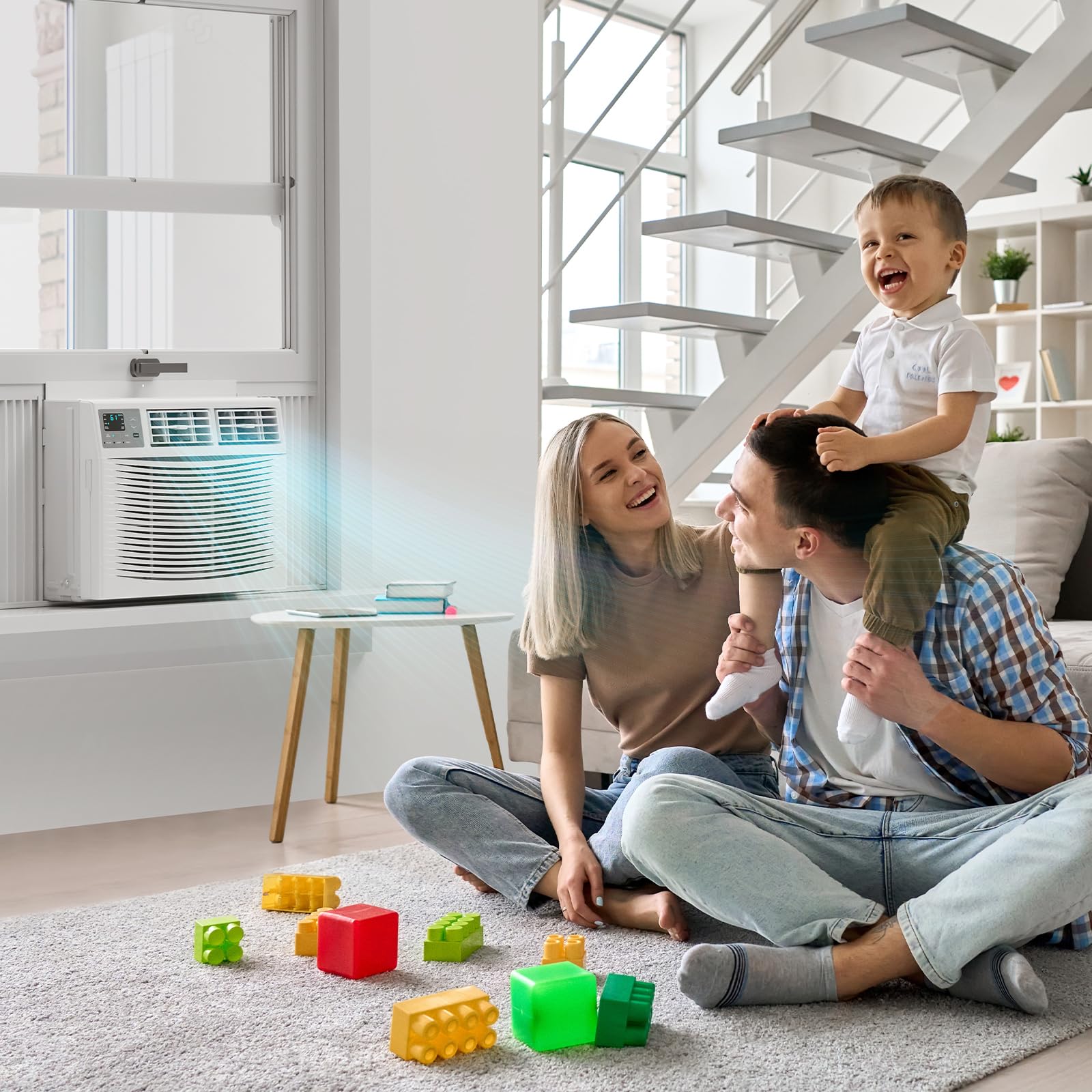 ROVSUN 18000 BTU Air Conditioner Window Unit, 3-in-1 Window AC Unit Cooler, Dehumidifier & Fan with Timer, Remote Control & Installation Kit, Cooling Rooms up to 1000 Sq. Ft, 230V/60Hz, White & Grey