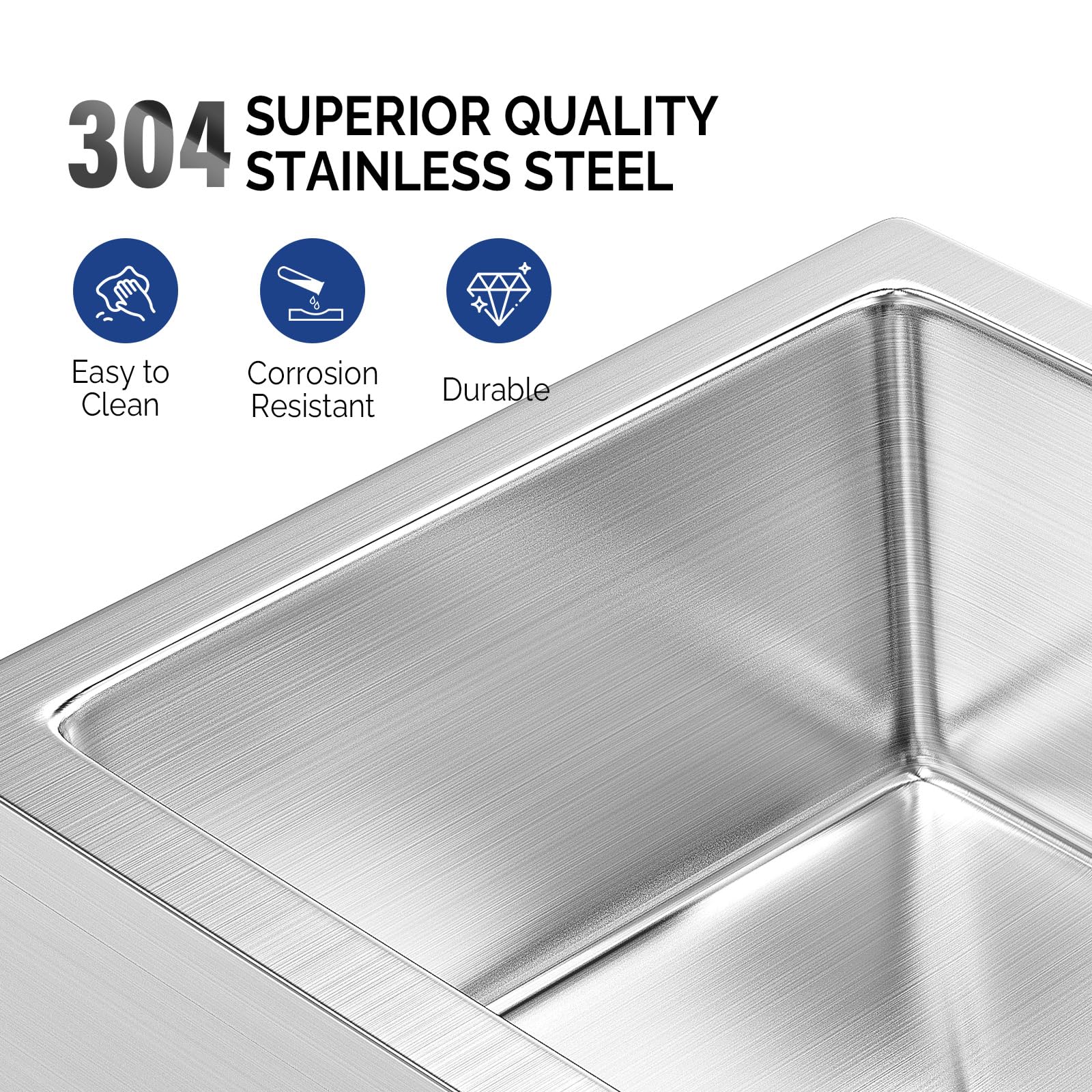 ROVSUN 24" x 24" Stainless Steel Floor Mount Mop Sink