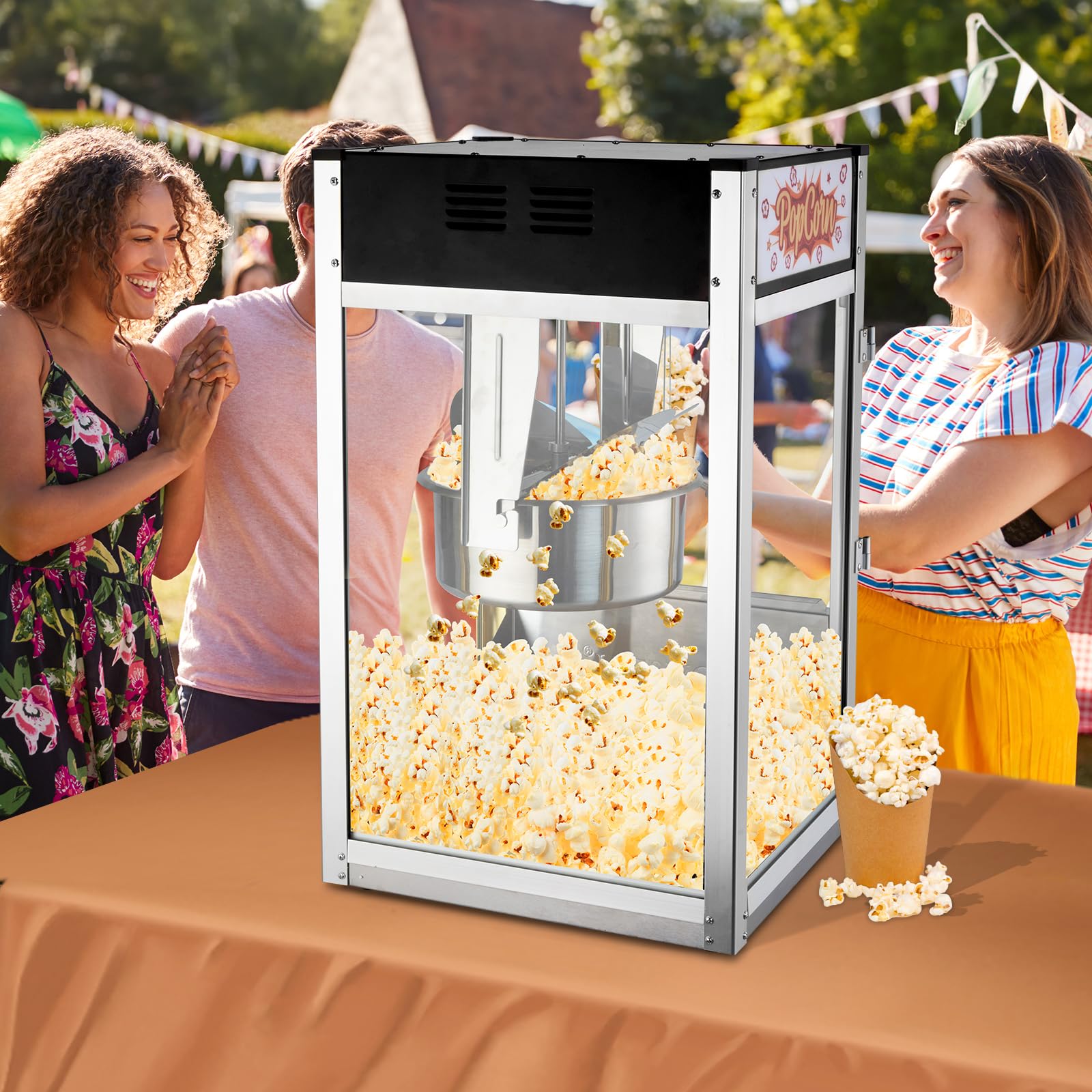 ROVSUN 16 oz Black Popcorn Machine Countertop