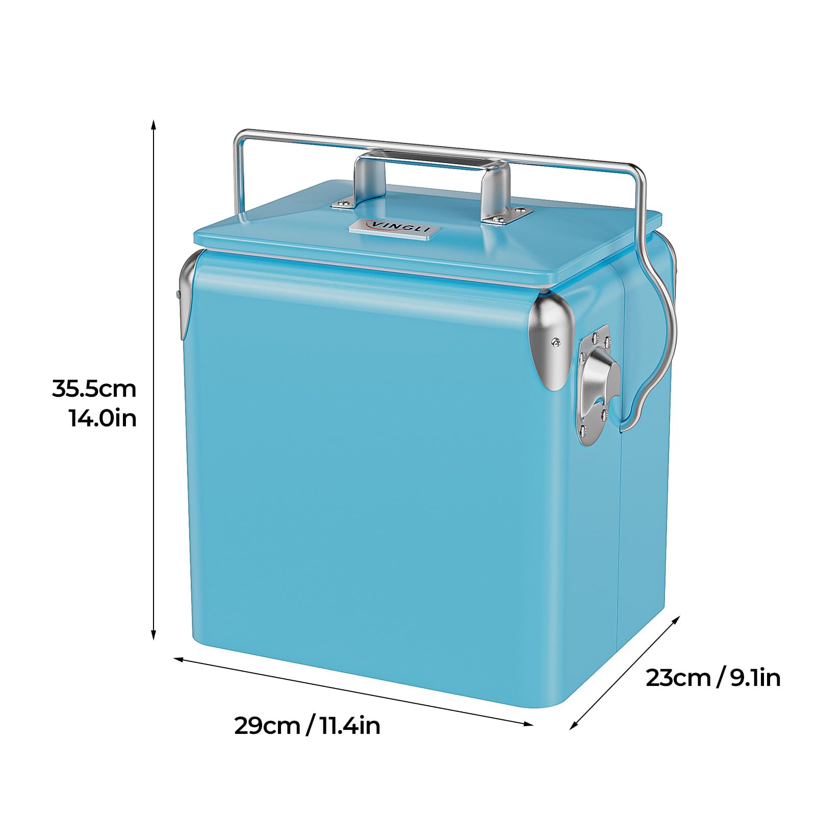 14 Quart Portable Outdoor Camping Small Cooler Ice Chest Blue