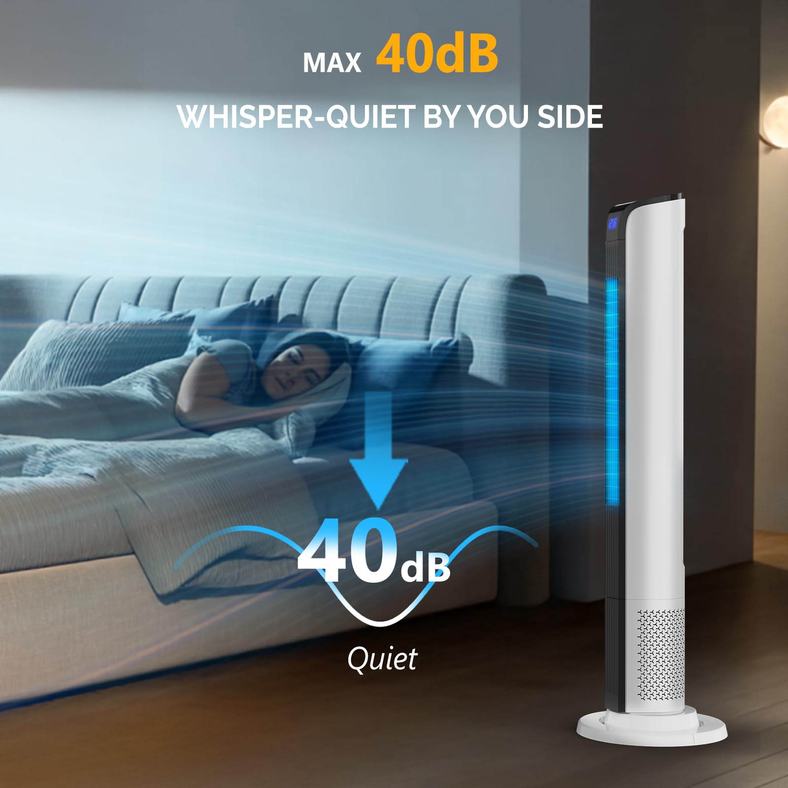 ROVSUN 42" 65W 110V Tower Fan with 3 Speeds