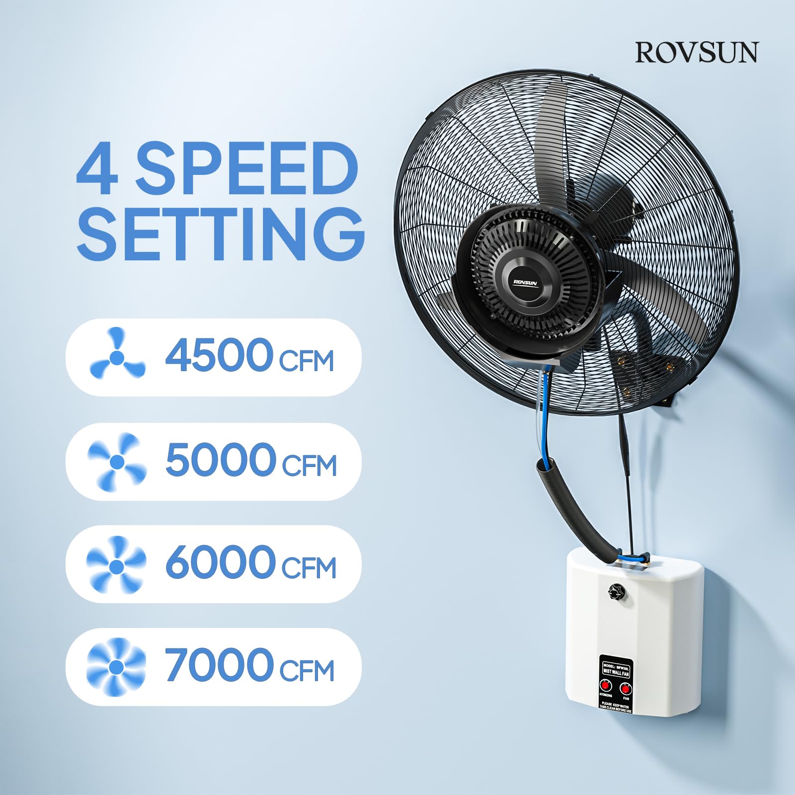 ROVSUN 26" 175W 110V Wall Mount Misting Fan