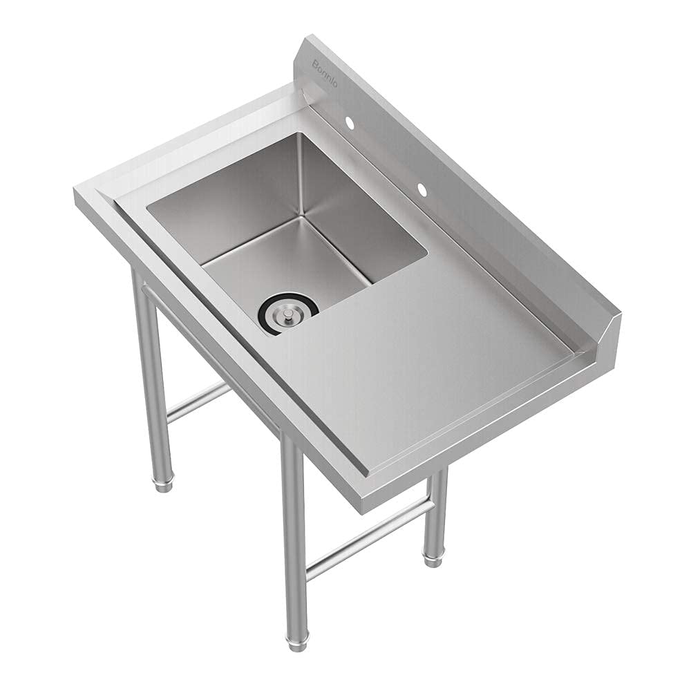 ROVSUN 36" x 21" 1 Compartment 304 Stainless Steel Sink with Right Drainboard