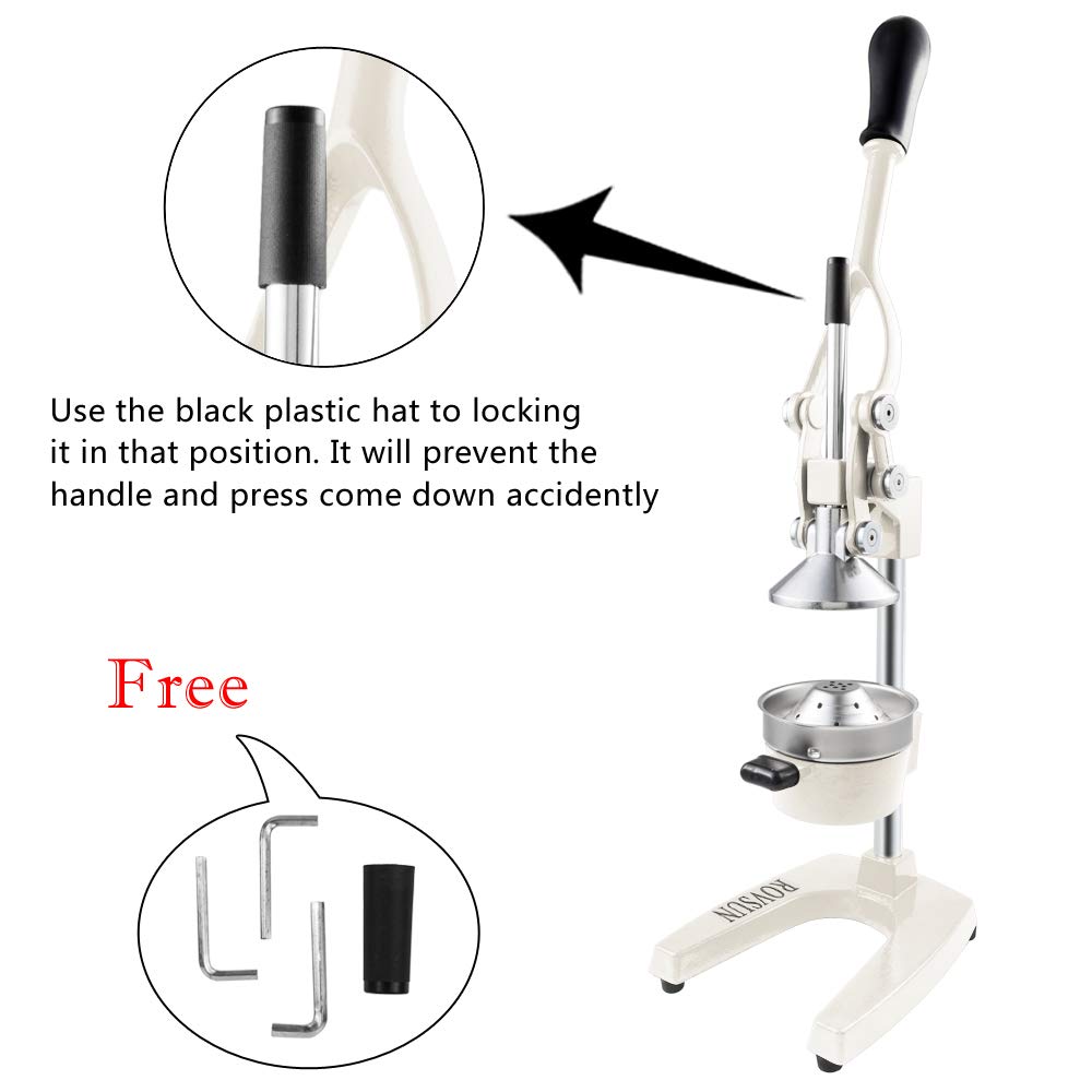 ROVSUN Manual Cast Iron Citrus Juicer Heavy Duty White