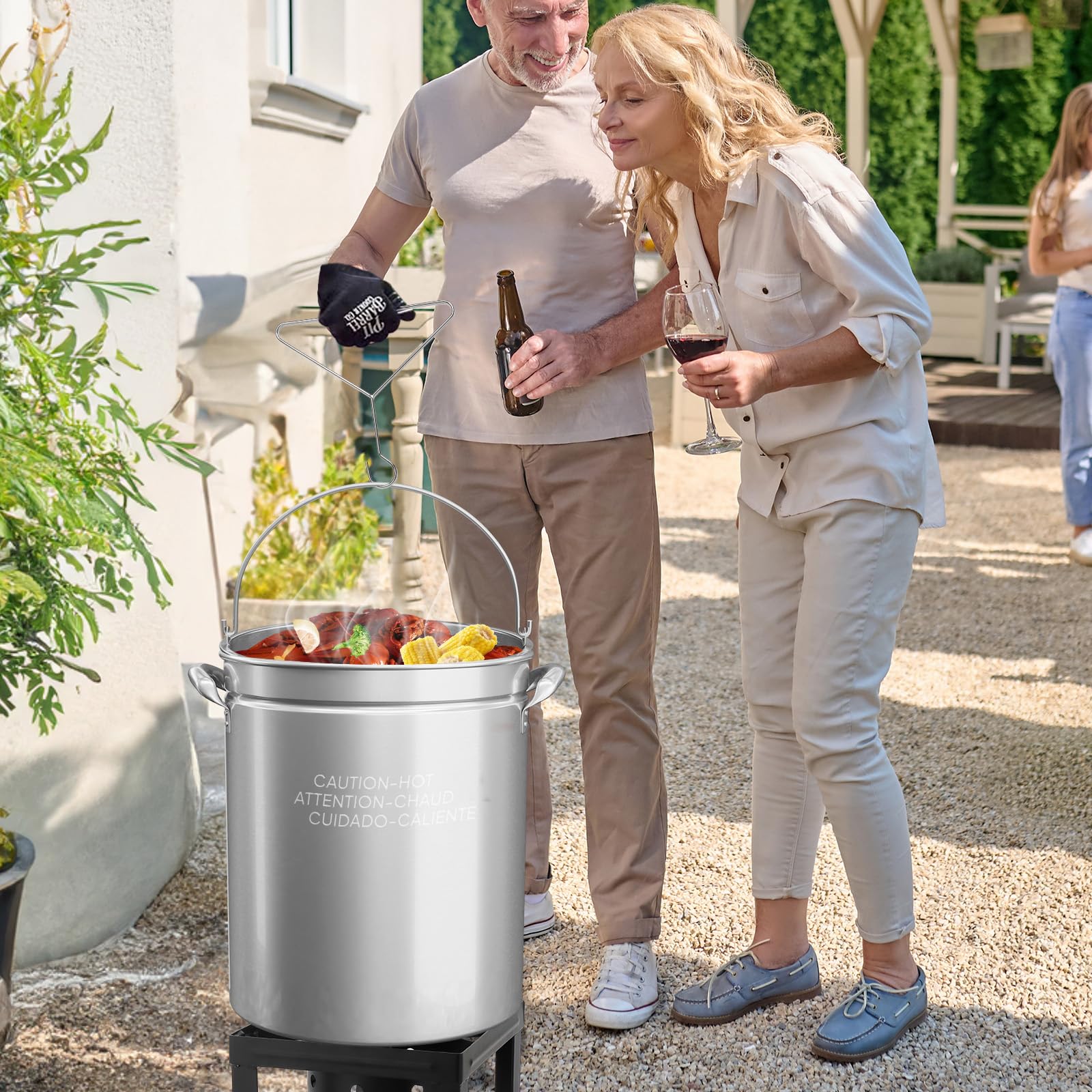 ROVSUN 62 QT Stainless Steel Stock Pot with Basket