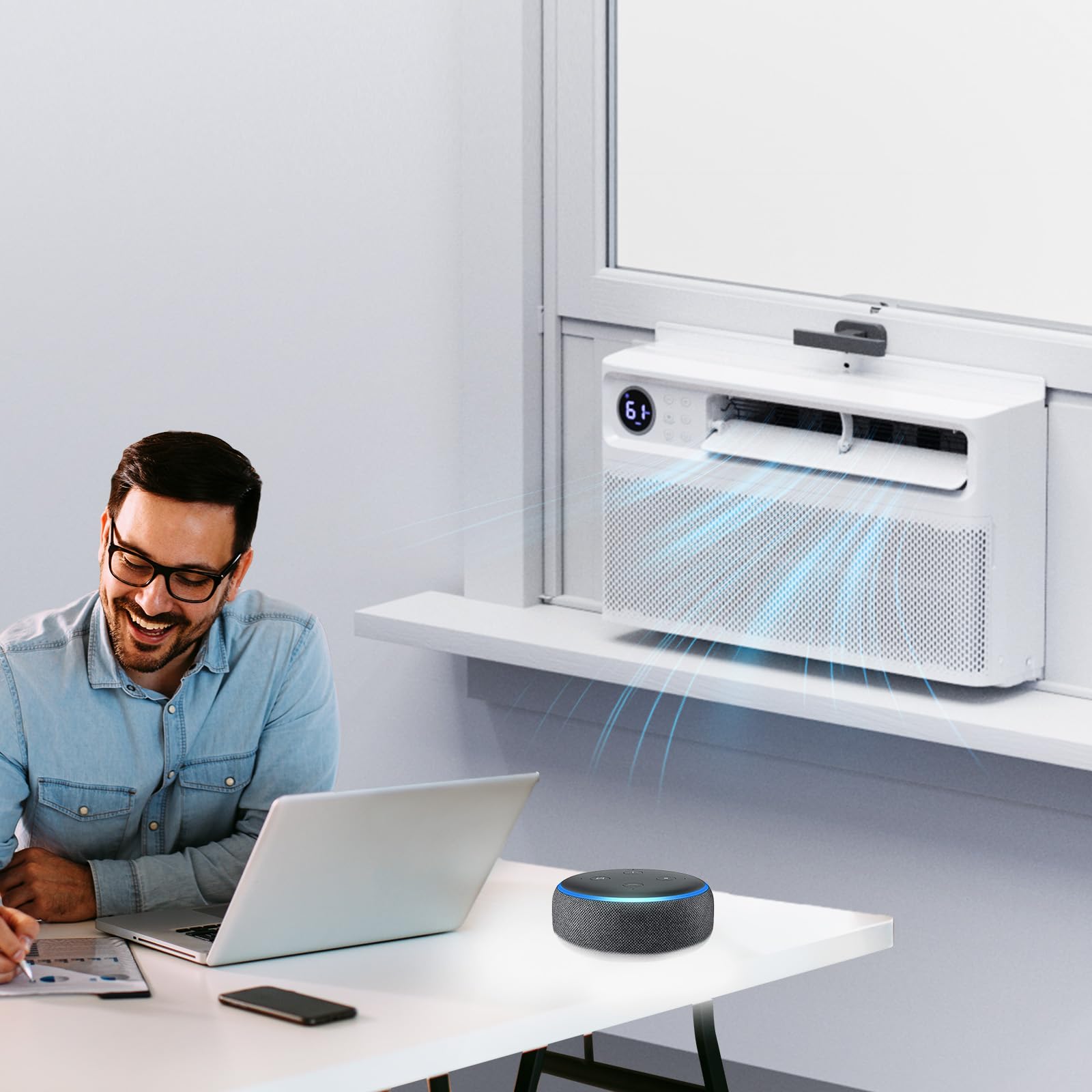 ROVSUN 8,000 BTU 115V Window Air Conditioner with Inverter & Wifi/APP & Install Kit - 1