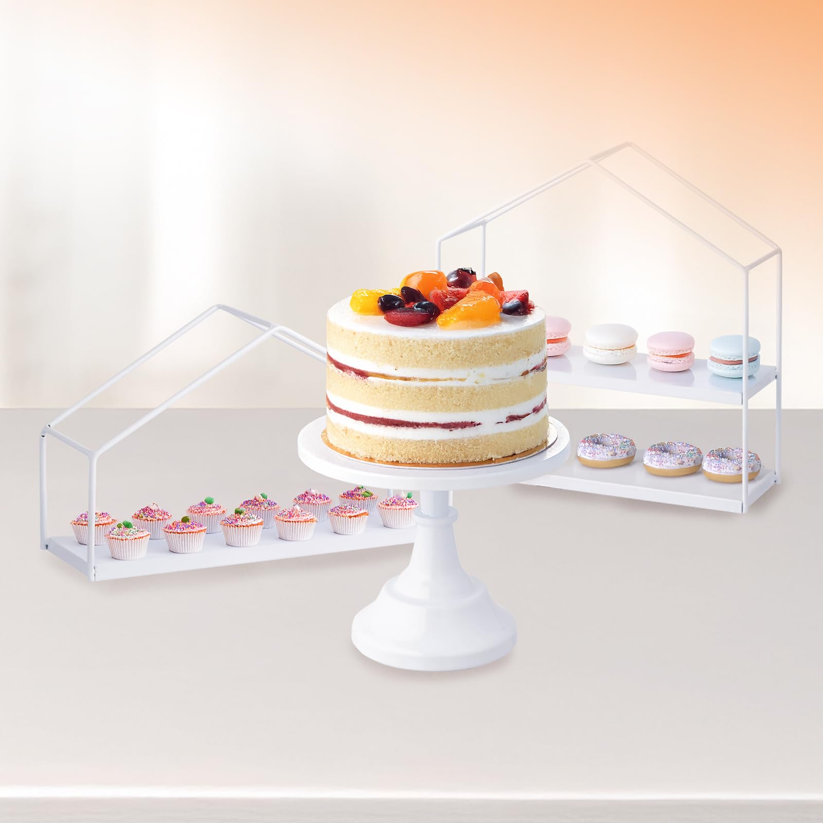 ROVSUN 7 PCS White Cake Stand Set