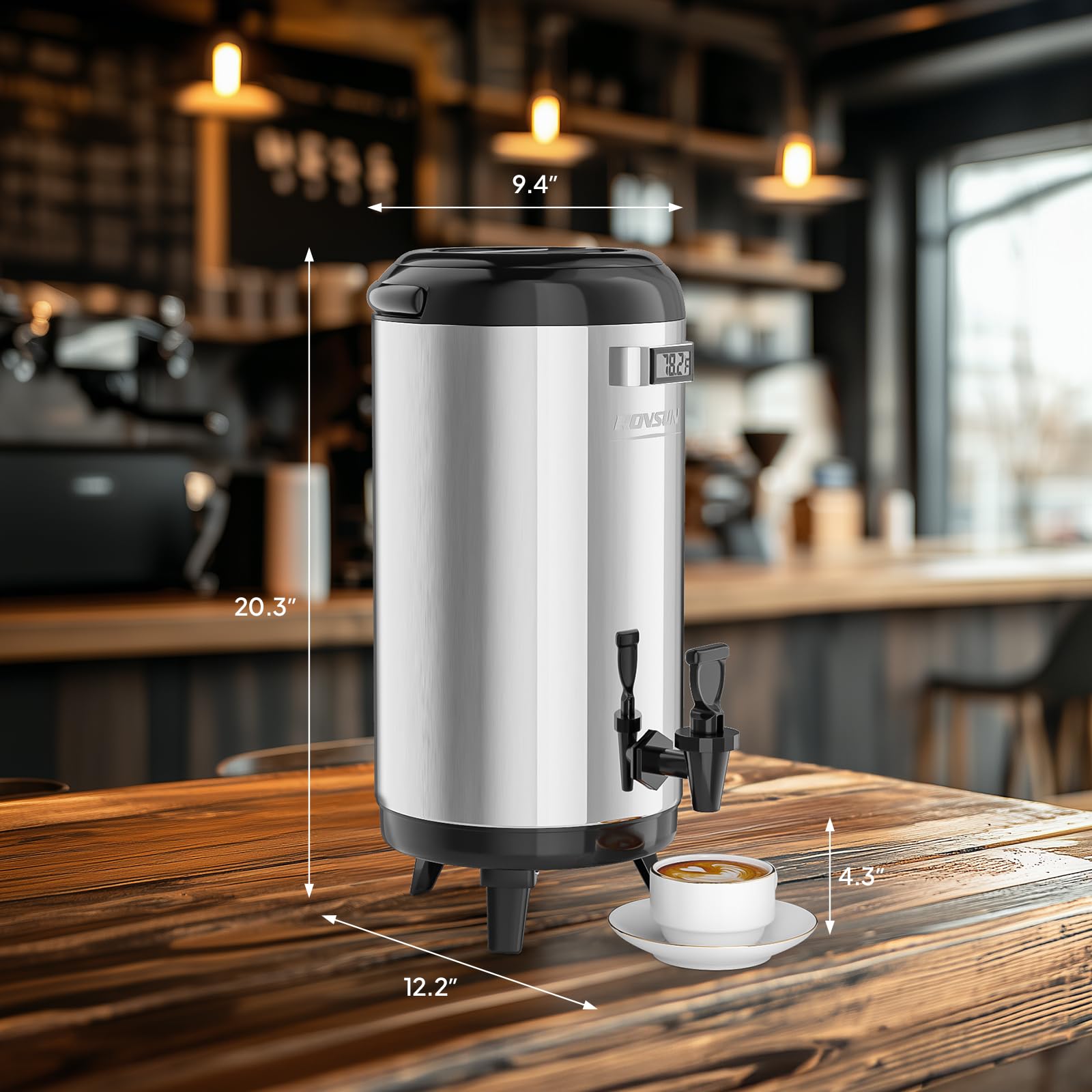 ROVSUN 3.2 Gallon Stainless Steel Insulated Beverage Dispenser Silver