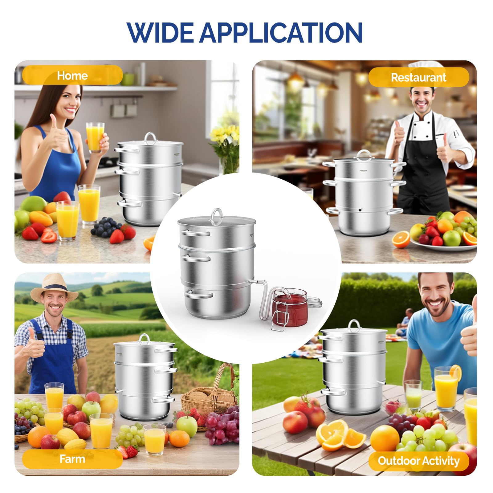 ROVSUN 5 QT Stainless Steel Juice Steamer Pot