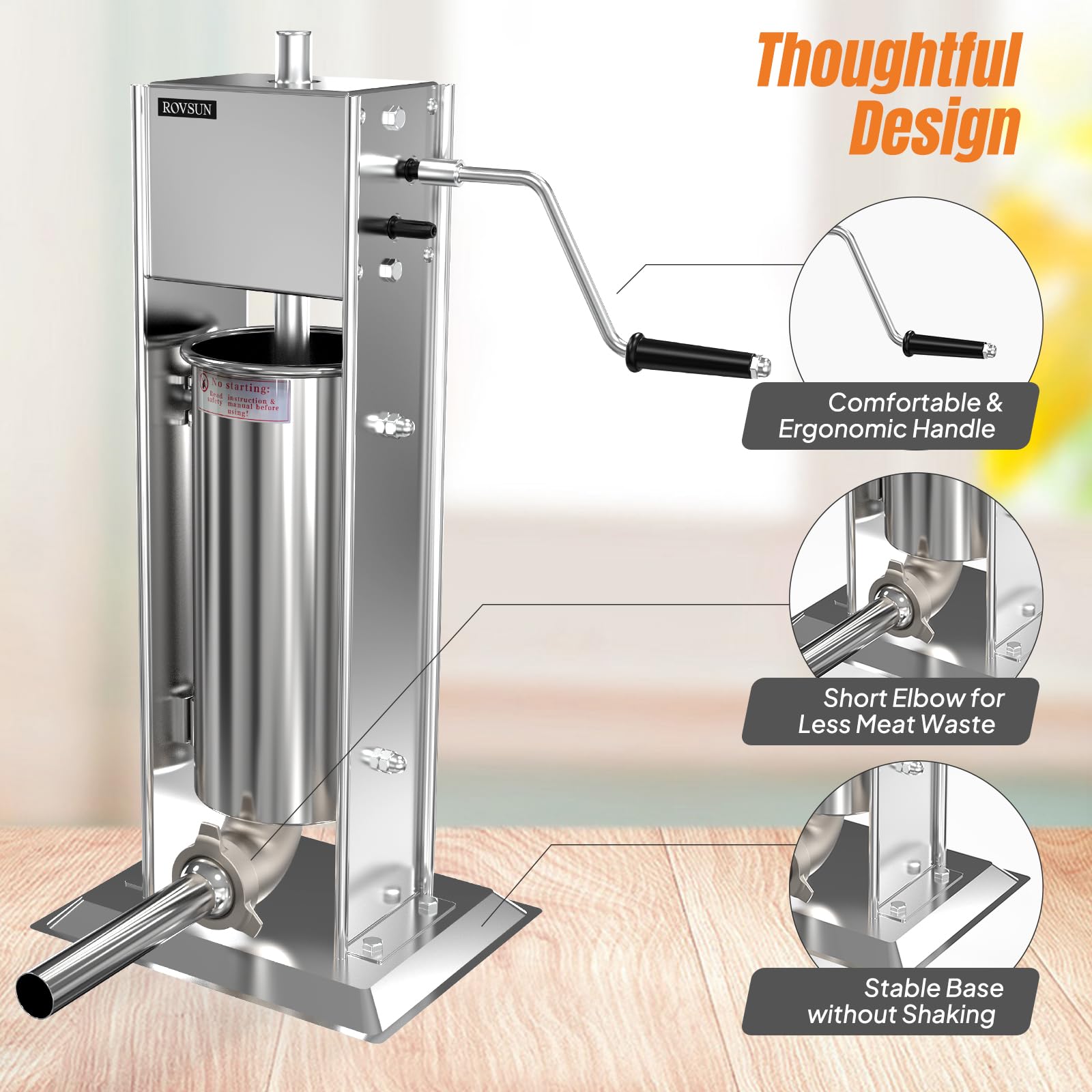 ROVSUN 11 lb. Manual Sausage Stuffer with 5 Stuffing Tubes