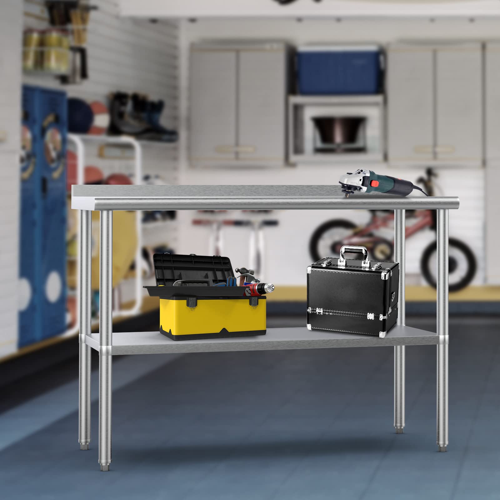 ROVSUN 36" x 24" Stainless Steel Table with Backsplash