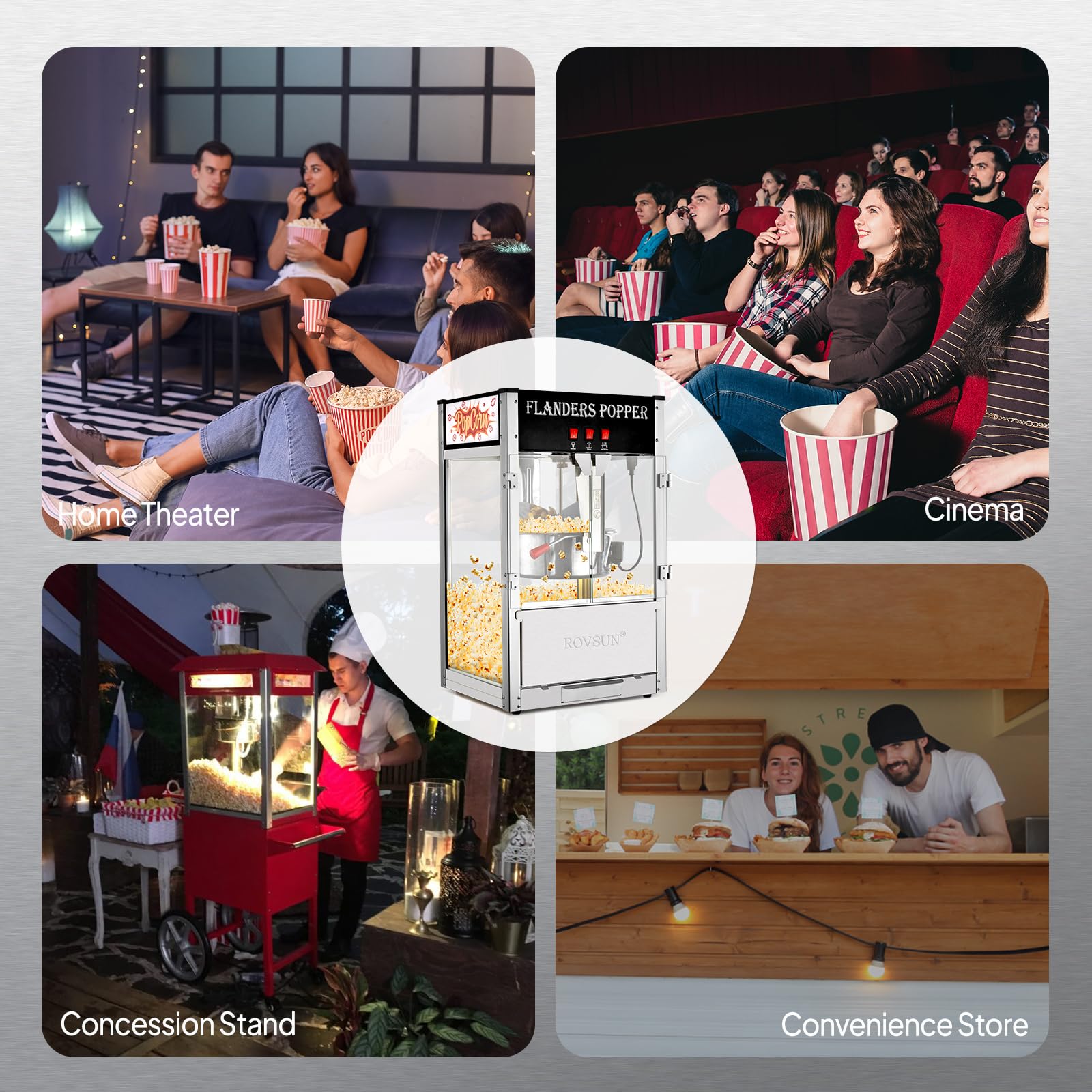 ROVSUN 16 oz Black Popcorn Machine Countertop