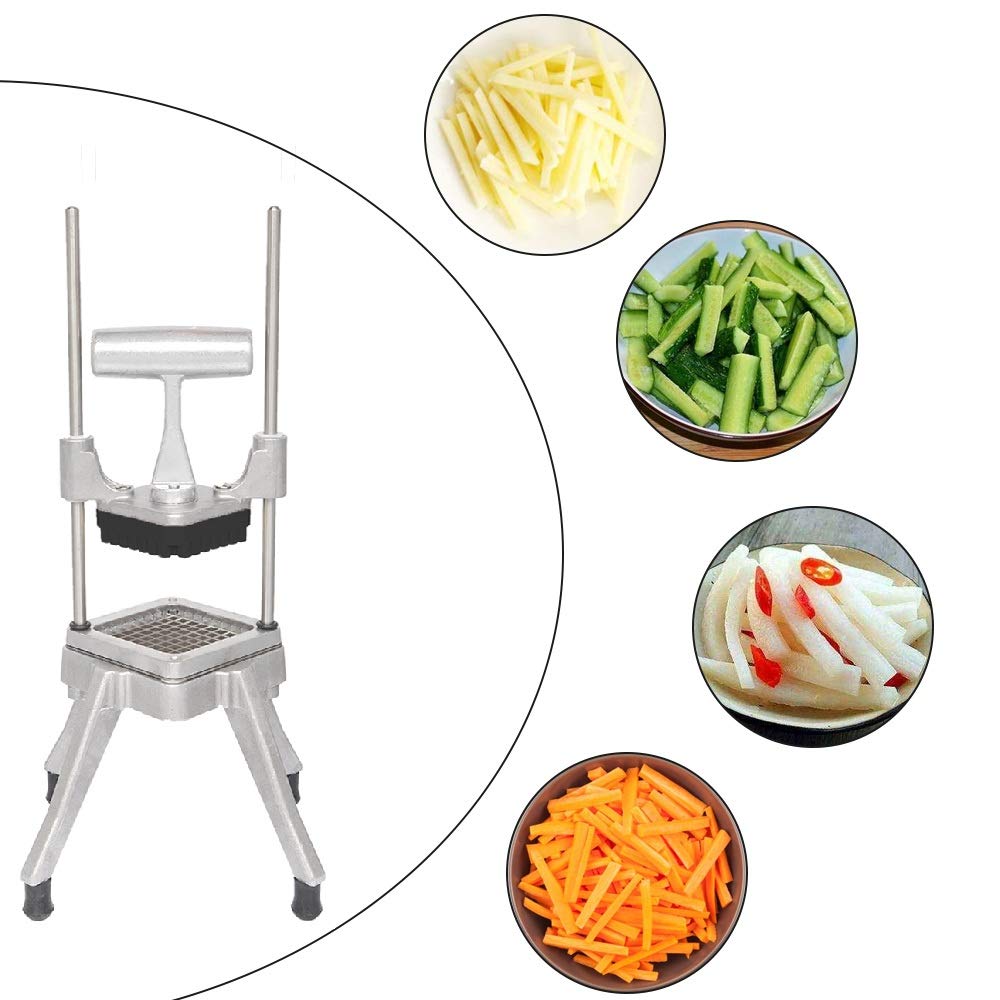 ROVSUN Hand Pressure Commercial French Fry Cutter with 4 Sizes Blades
