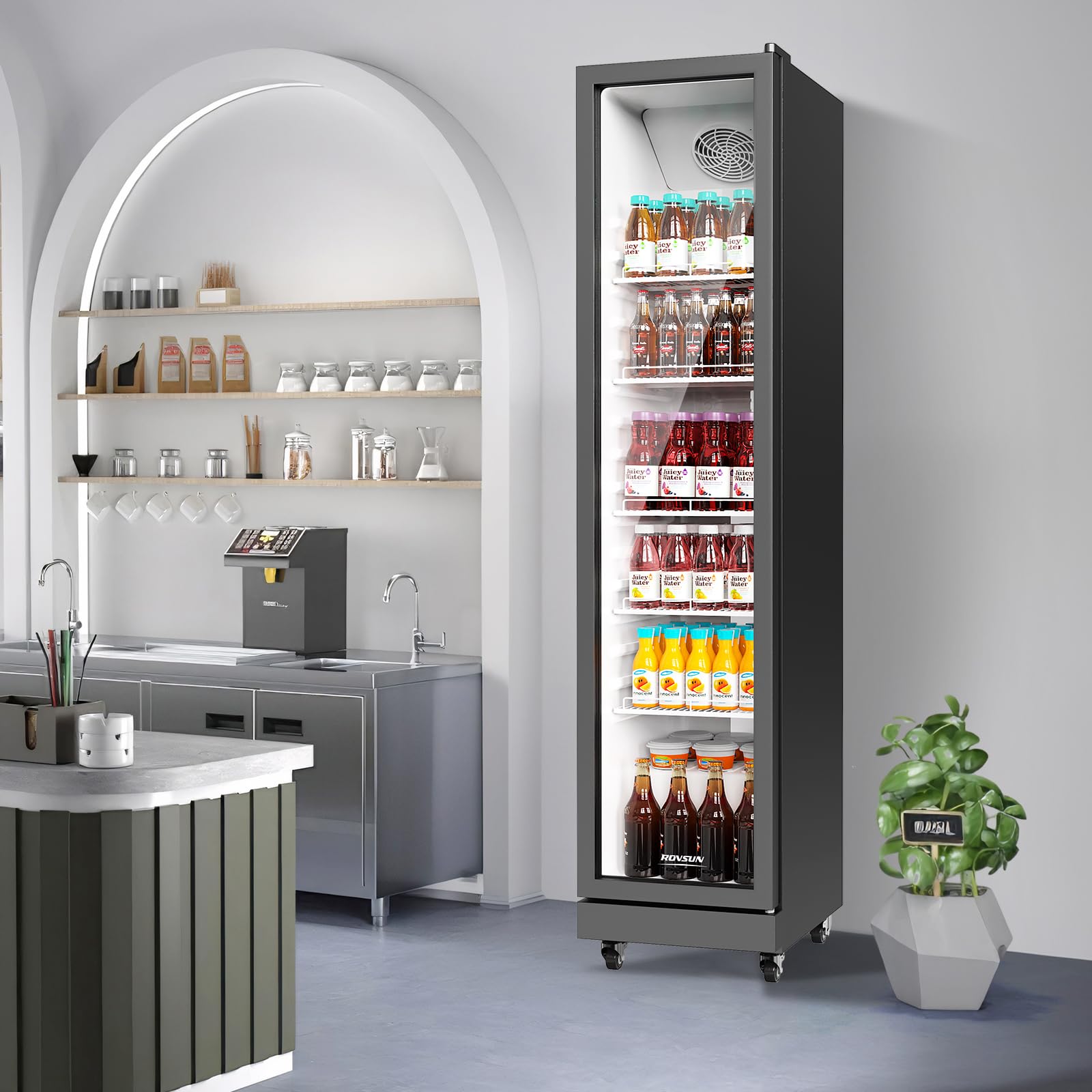 ROVSUN 17" 8 Cu.Ft. 170W 115V Black Beverage Refrigerator