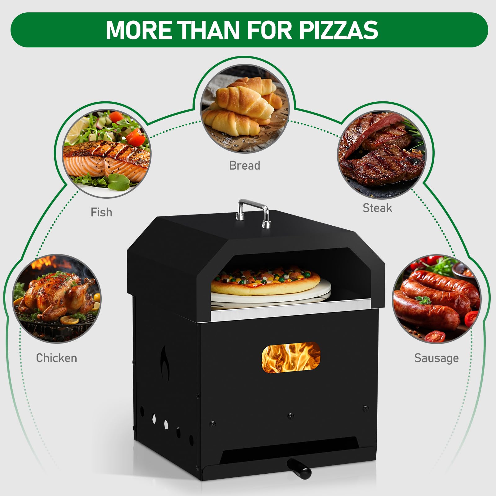 ROVSUN 4-in-1 12" Pizza Oven Included Pizza Stone