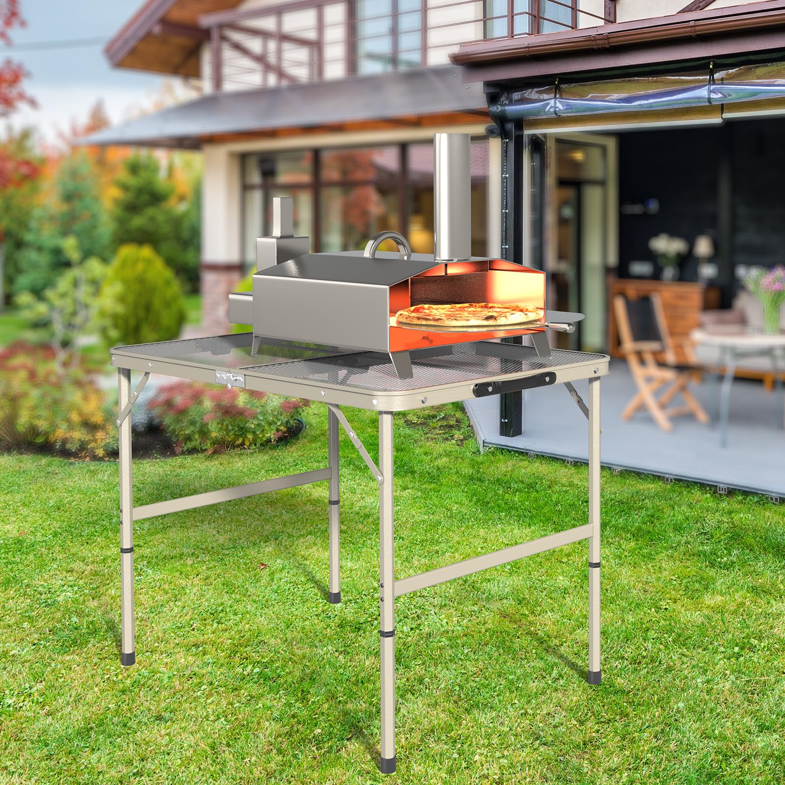 3 FT Portable Picnic Table Adjustable Height Gun