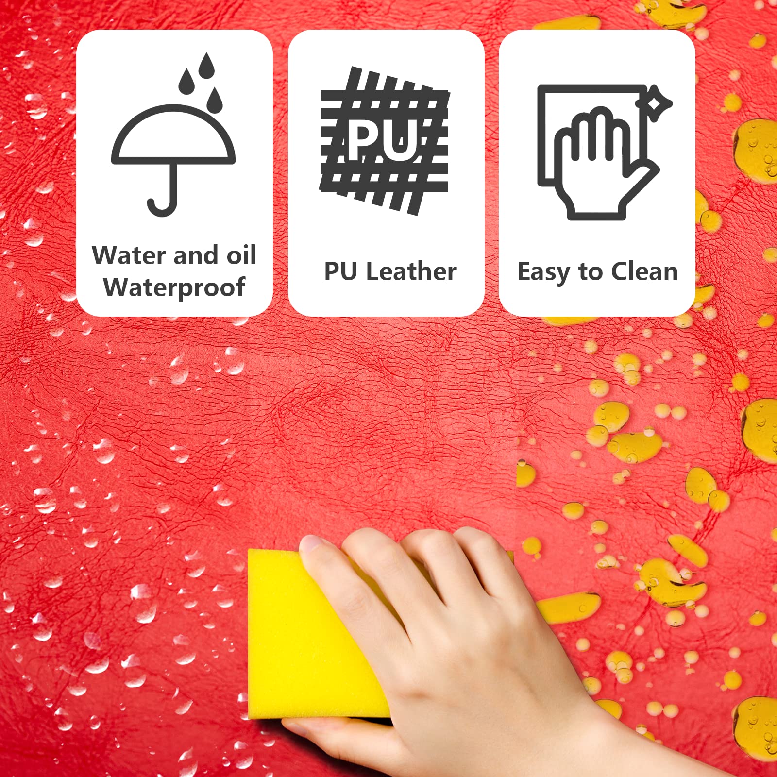 59.5" Waiting Chair Bench Seating Faux Leather Red