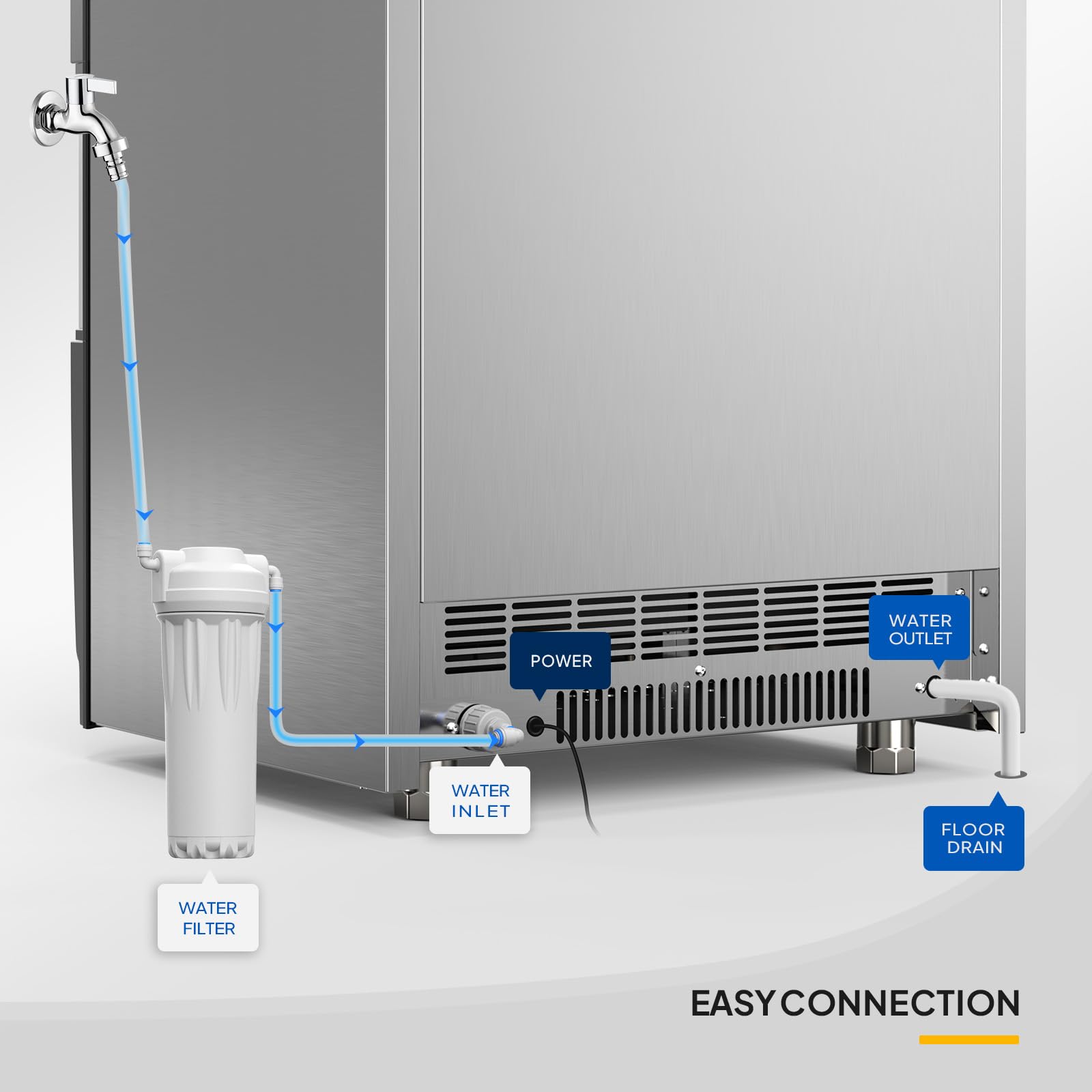 ROVSUN 24" 440 lb. 450W 115V Air Cooled Ice Machine Maker Under Counter