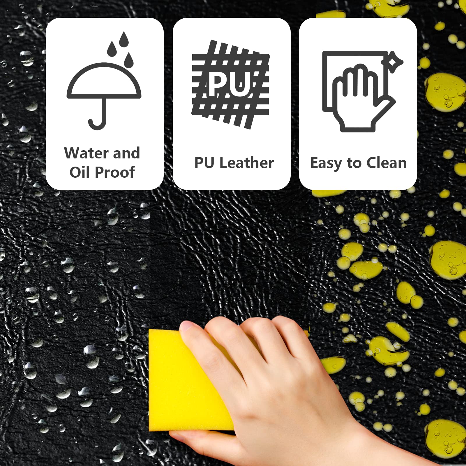 59.1" Waiting Chair Bench Seating Faux Leather with Backrest Black