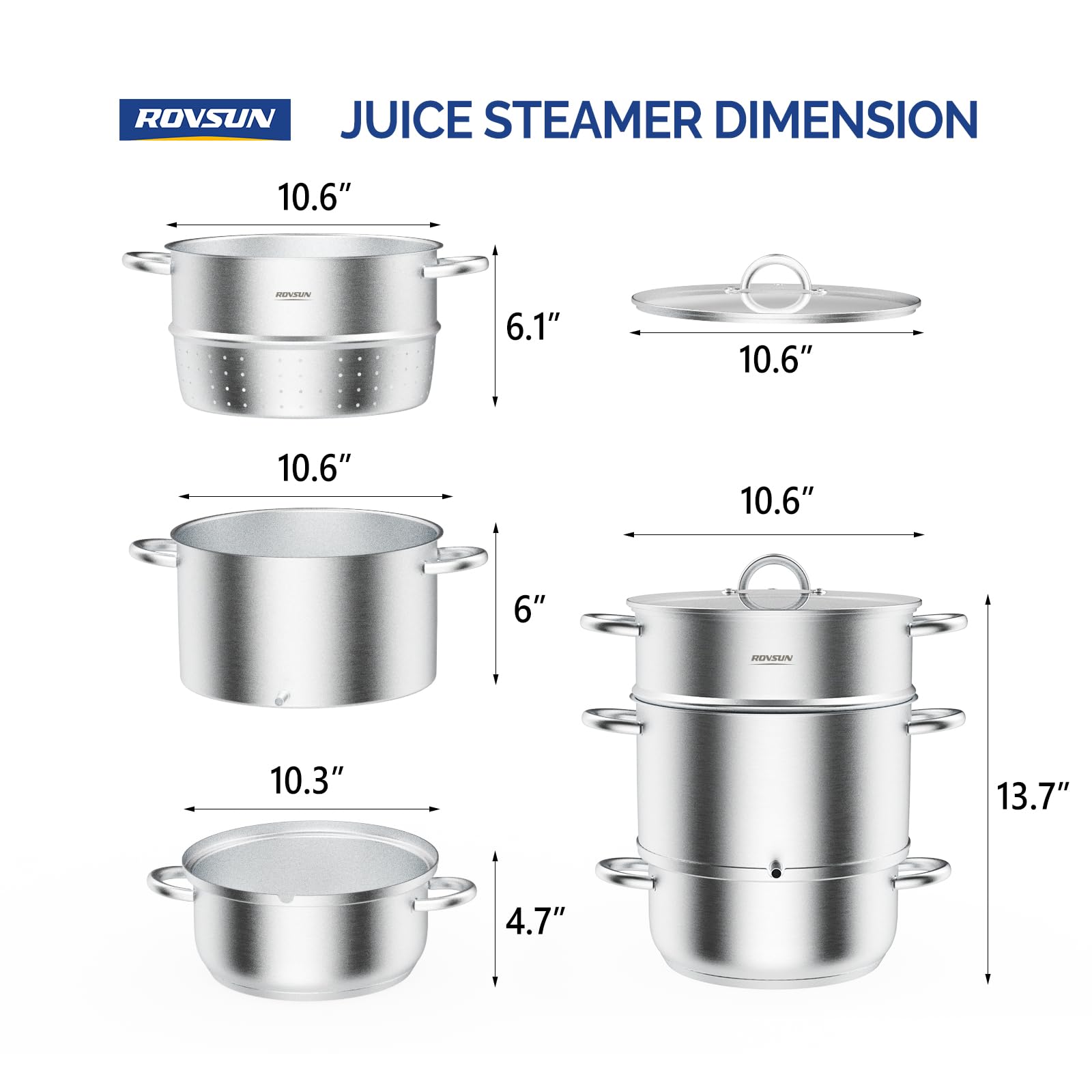 ROVSUN 11 QT Stainless Steel Juice Steamer Pot