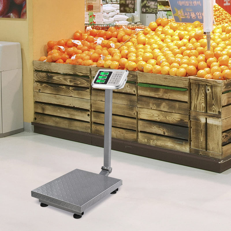 ROVSUN 661 LBS Weight Heavy Duty Electronic Platform Scale with LCD Display Grey