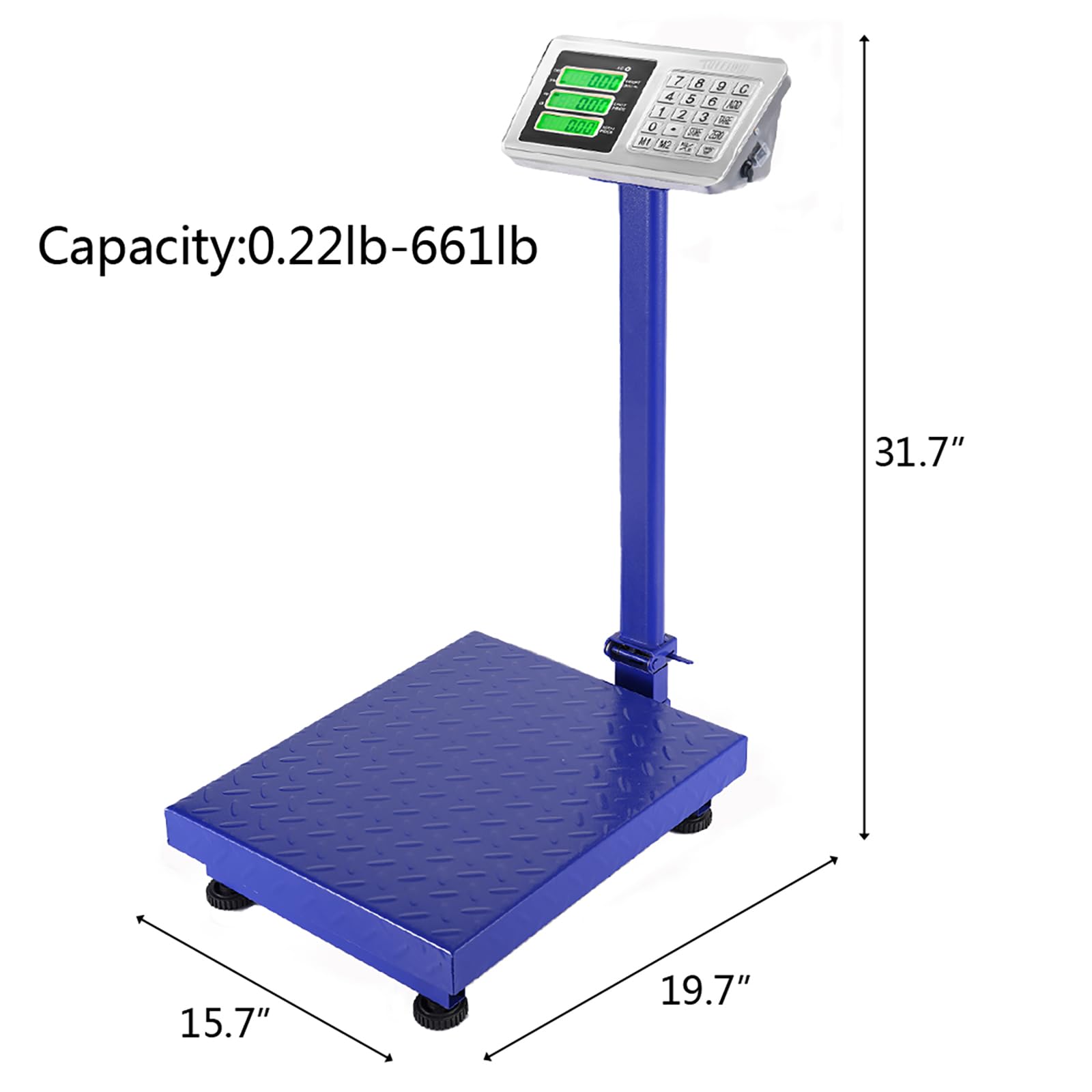 661 LBS Weight Electronic Platform Scale for Retail Super Market Grocery Stores Blue