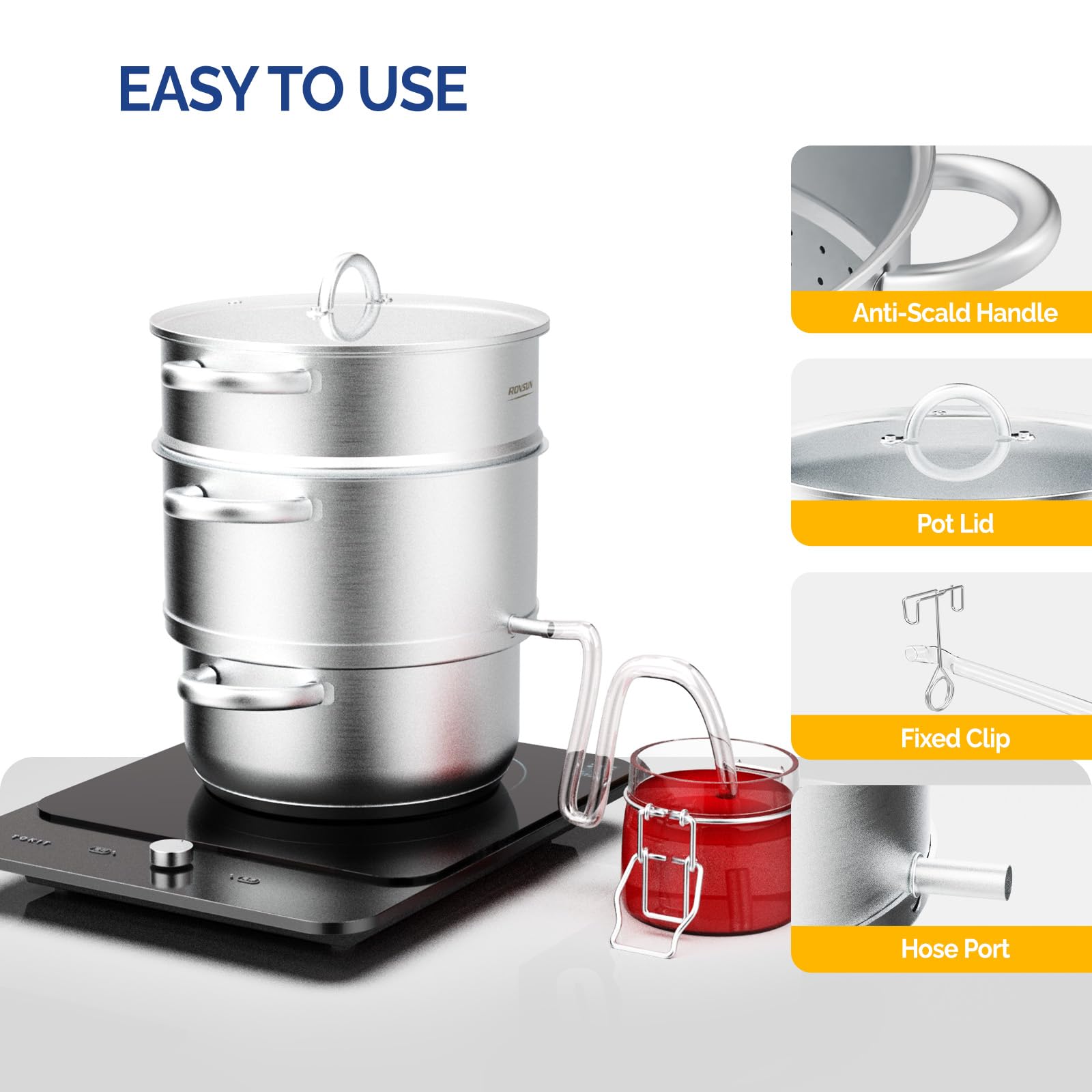 ROVSUN 5 QT Stainless Steel Juice Steamer Pot