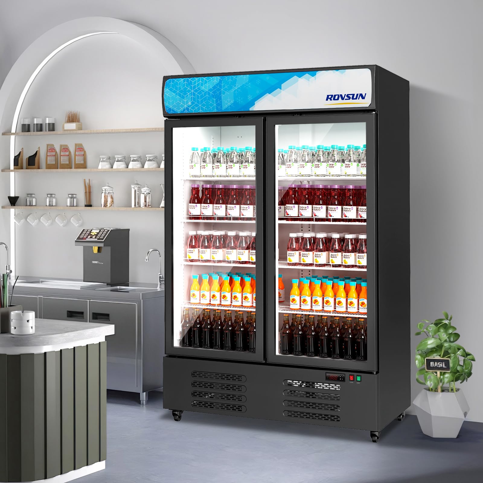 ROVSUN 50" 35 Cu.Ft. 370W 115V Black Beverage Refrigerator