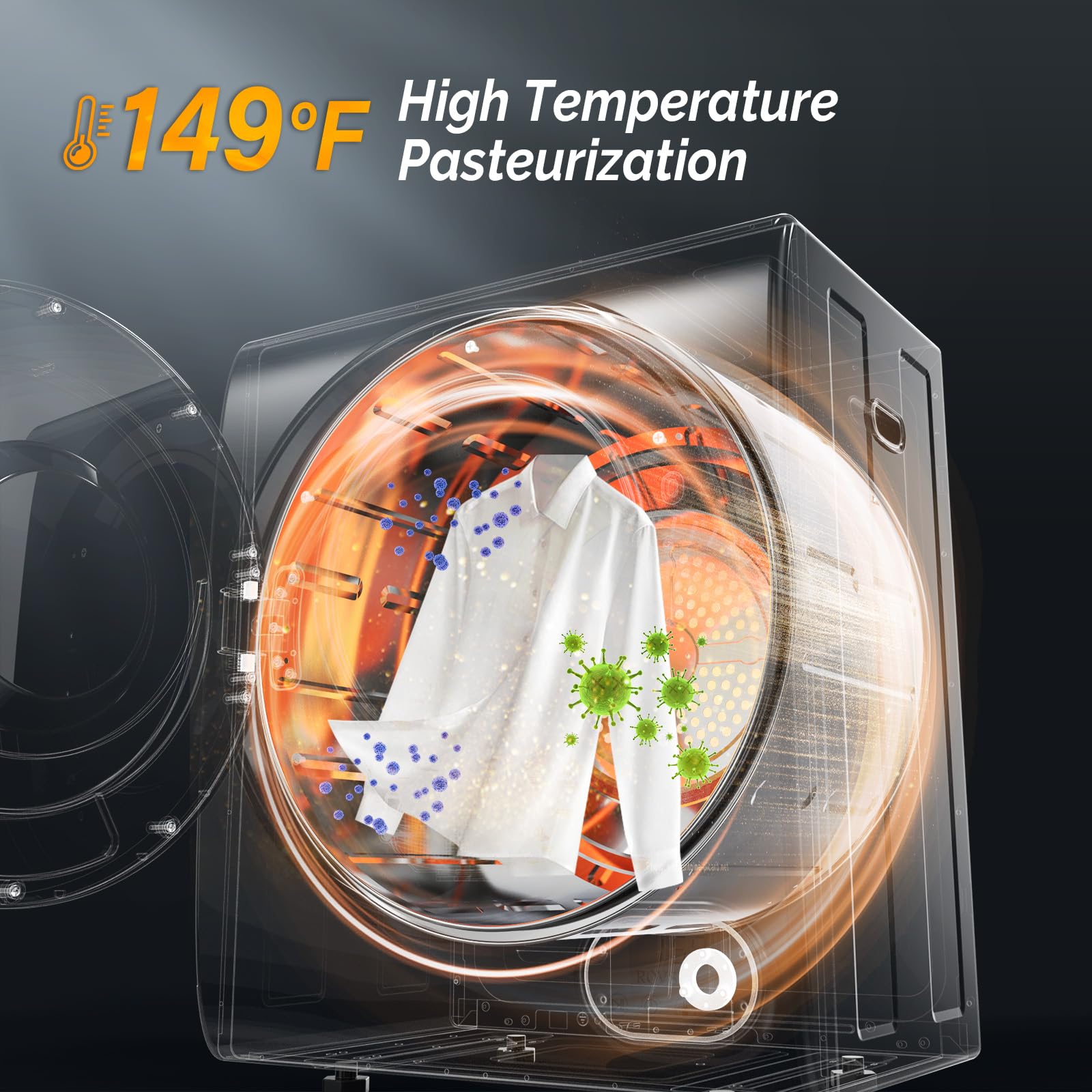 ROVSUN 1.5 Cu.Ft. 850W 110V Tumble Clothes Dryer with LCD Touch Panel