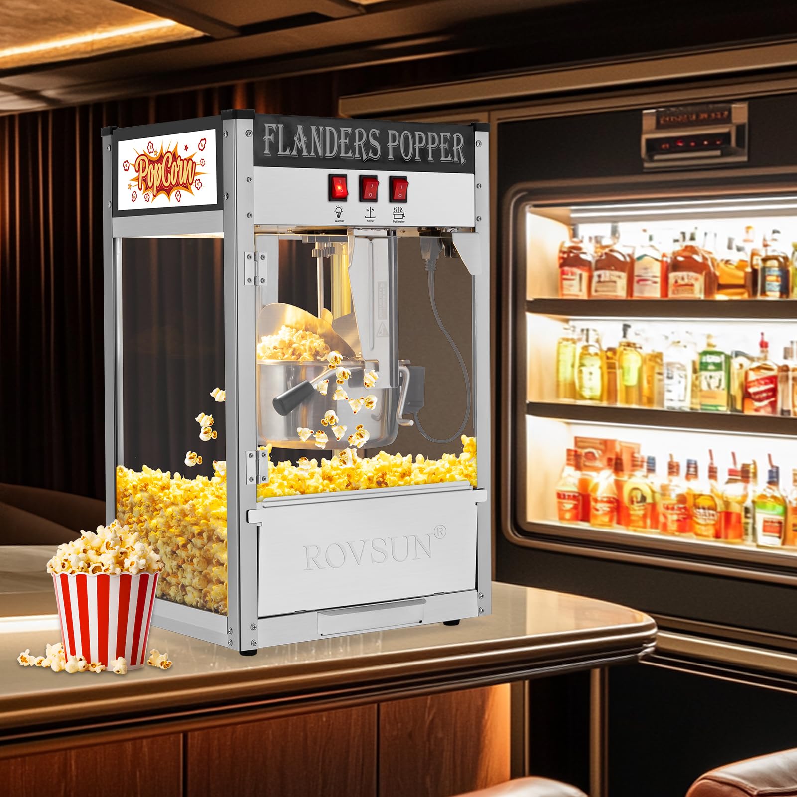 ROVSUN 10 oz Black Popcorn Machine Countertop