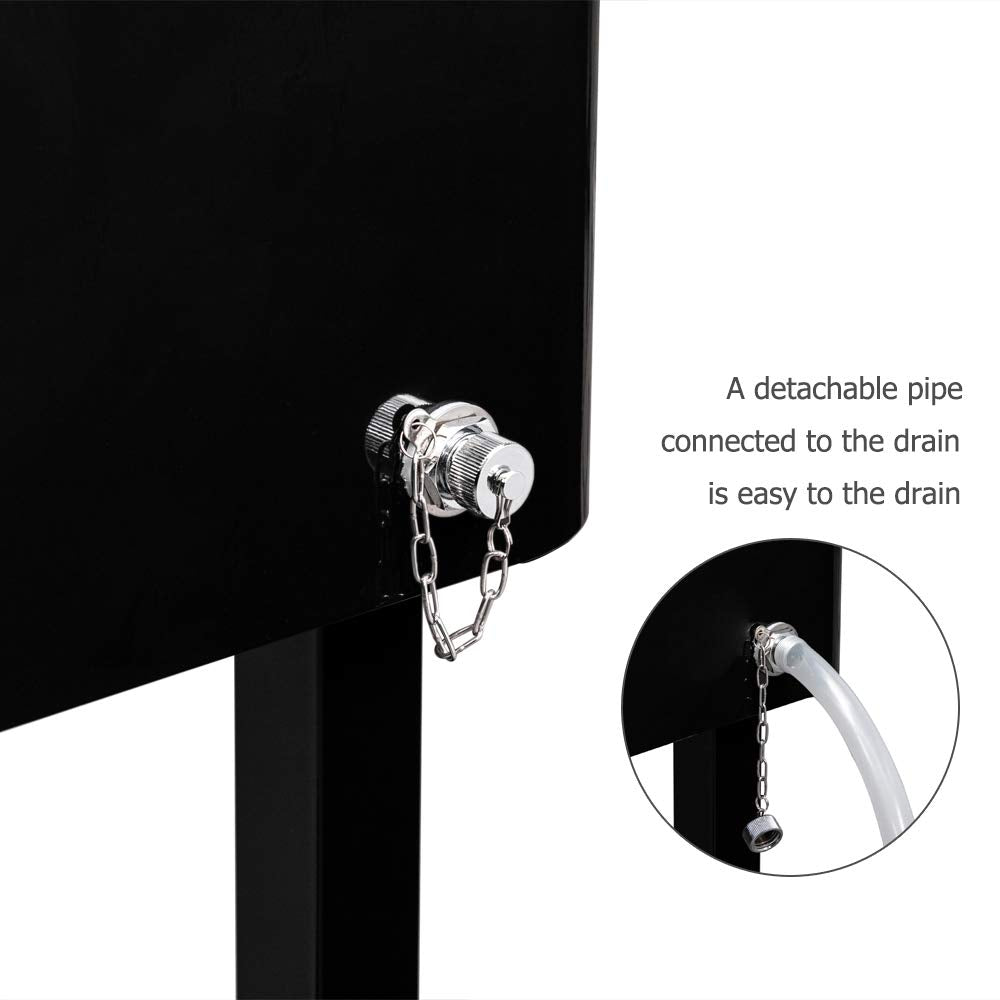 80 Quart Portable Outdoor Patio Rolling Cooler Cart Black