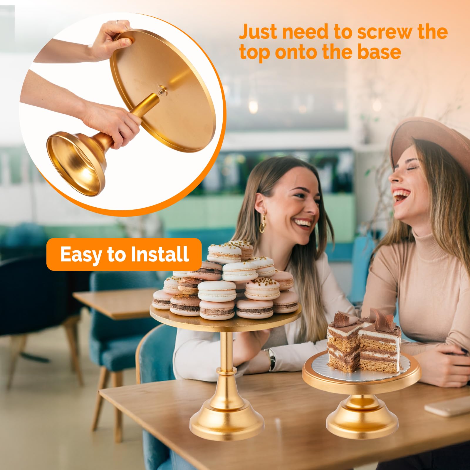 ROVSUN 8 PCS Gold Cake Stand Set