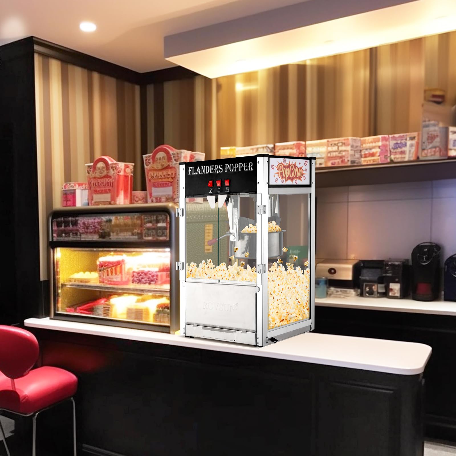 ROVSUN 12 oz Black Popcorn Machine Countertop