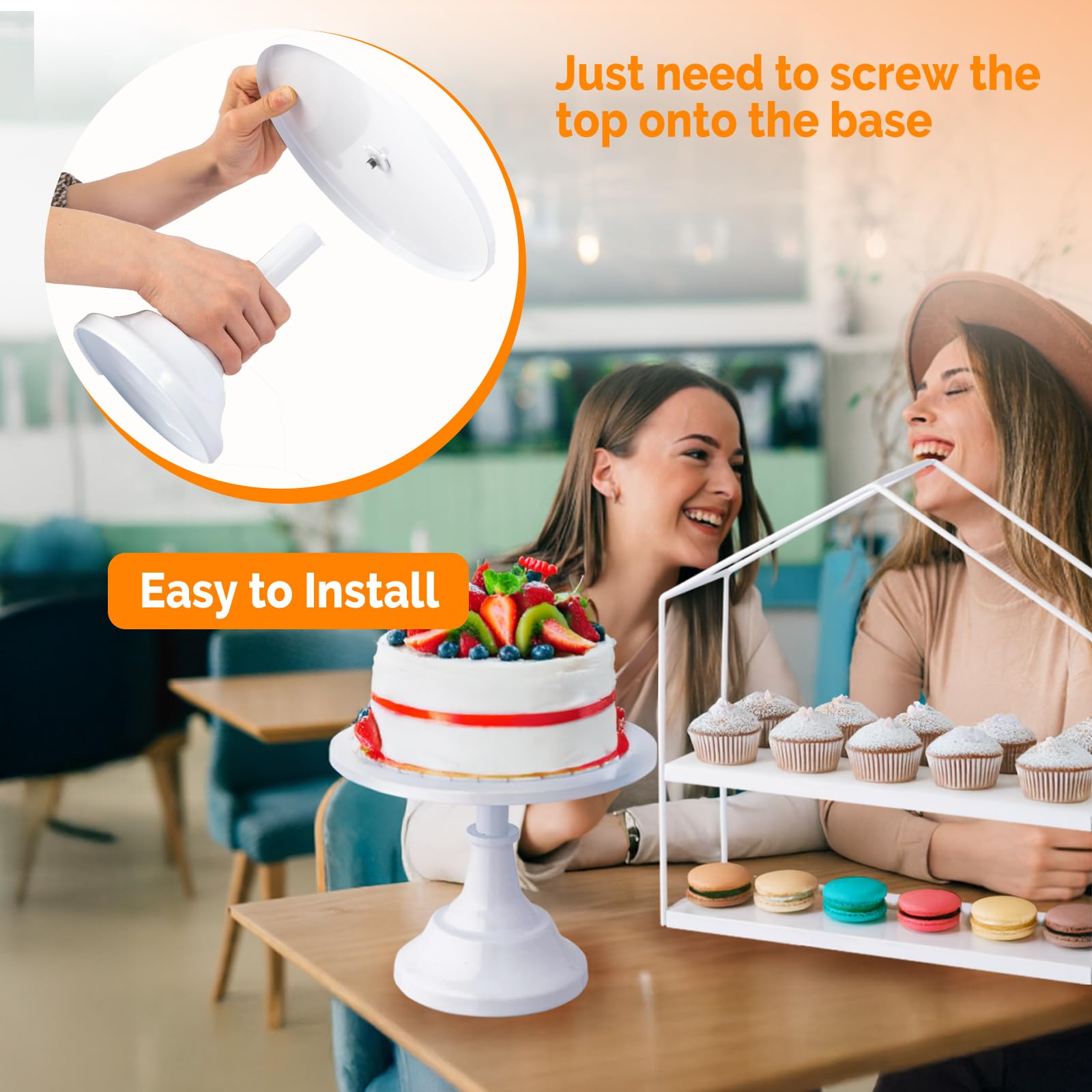 ROVSUN 7 PCS White Cake Stand Set