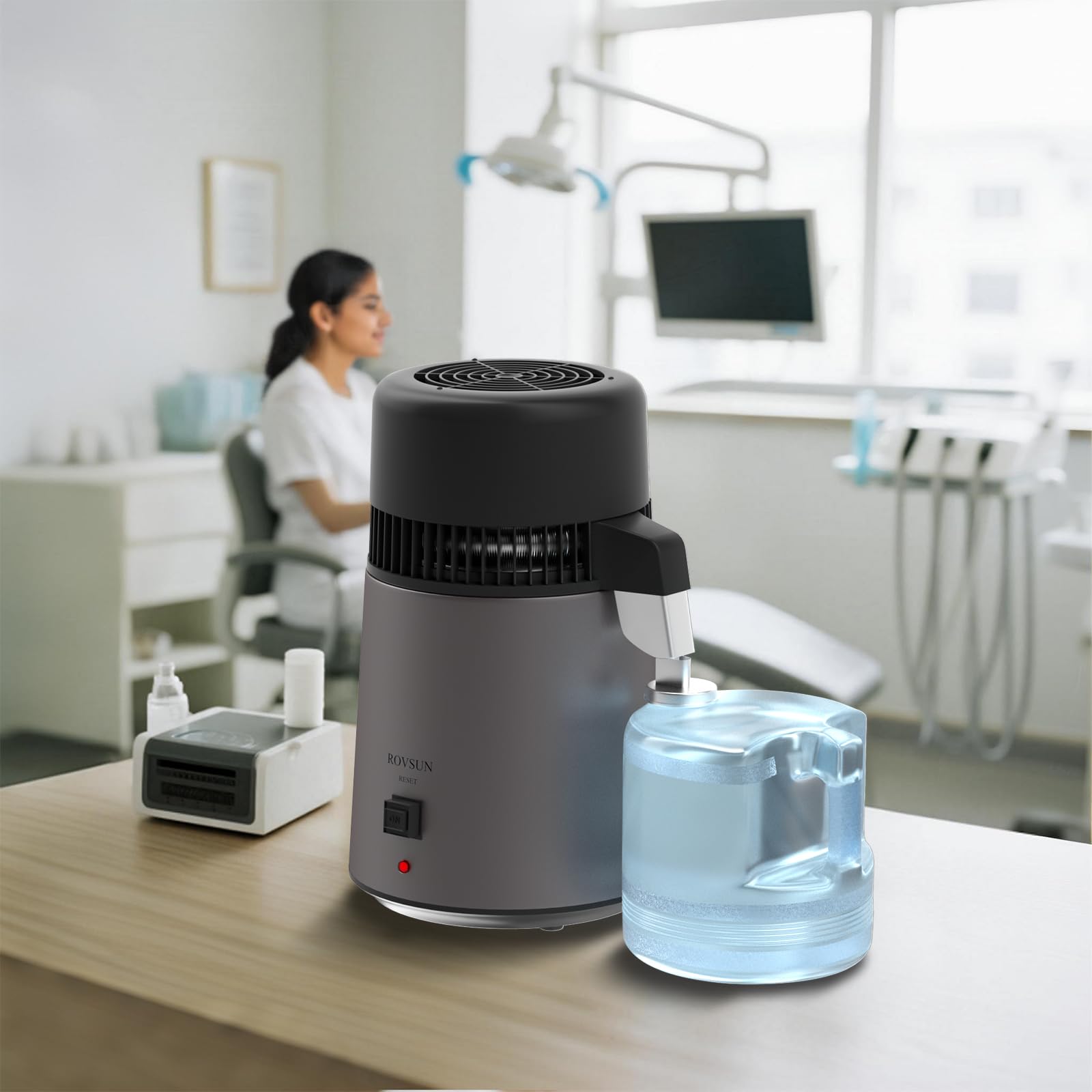 ROVSUN 1.1 Gal 750W 110V Water Distiller Countertop Gray