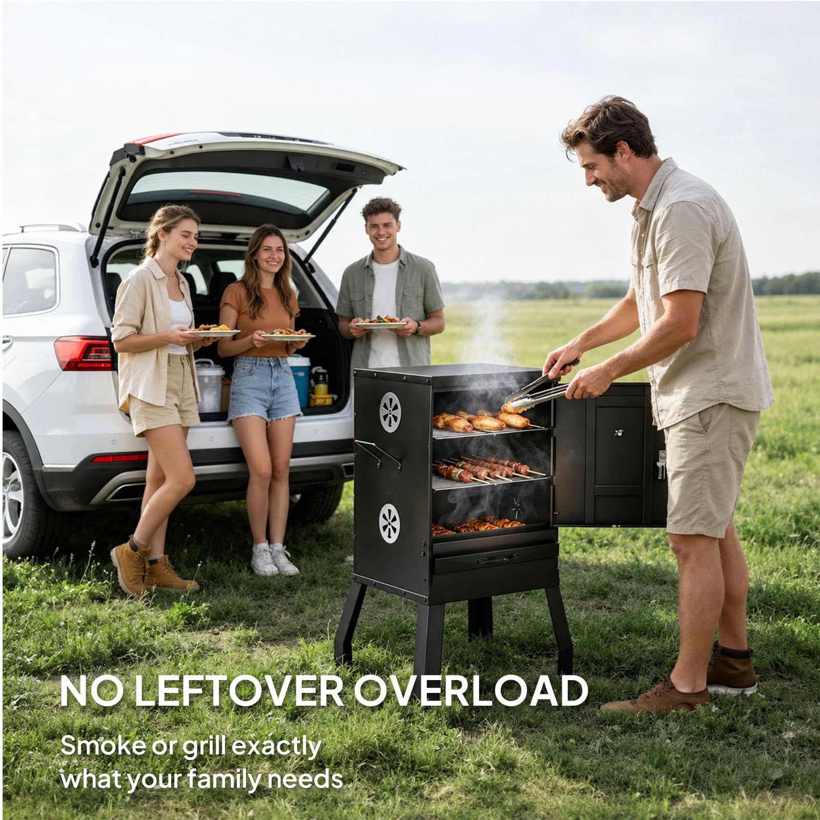 ROVSUN 2-in-1 Outdoor Smoker with Door