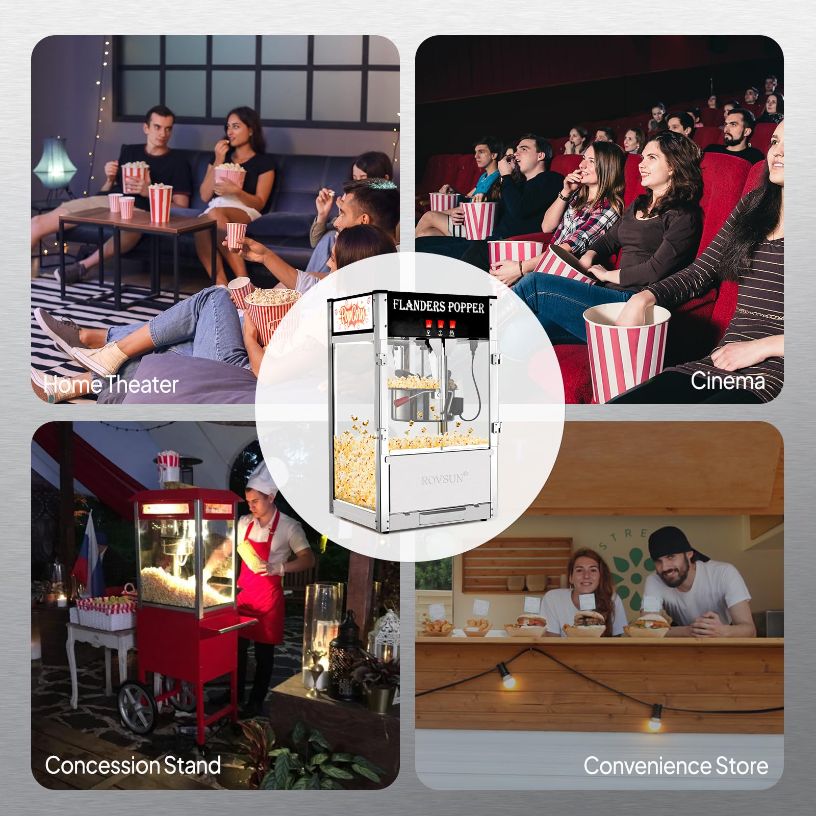 ROVSUN 12 oz Black Popcorn Machine Countertop