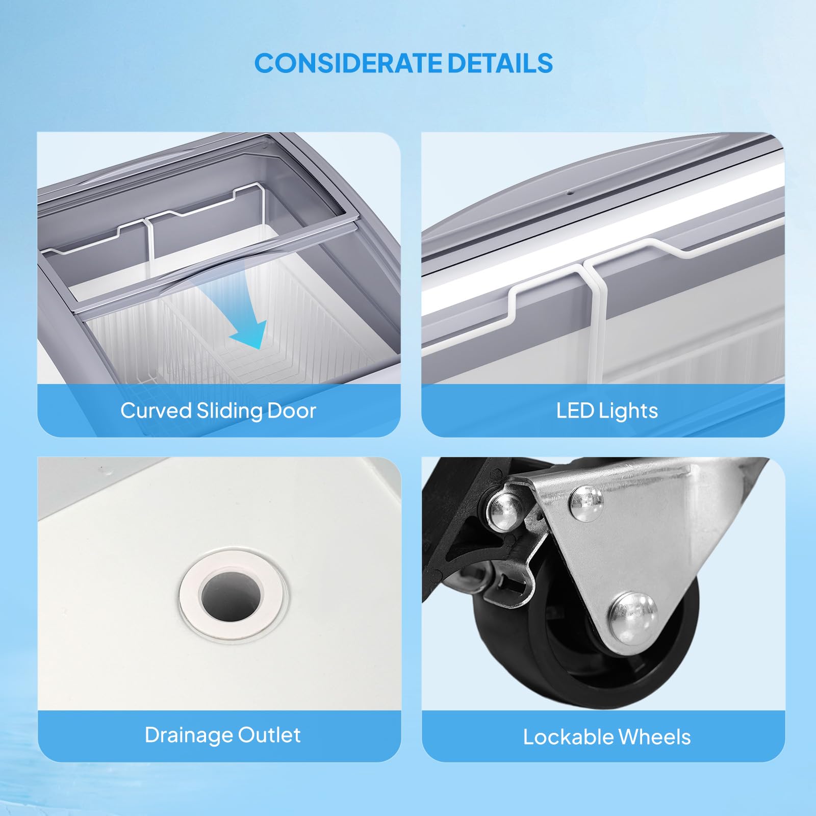 ROVSUN 26" 5.7 Cu.Ft. Curved Top Display Ice Cream Freezer