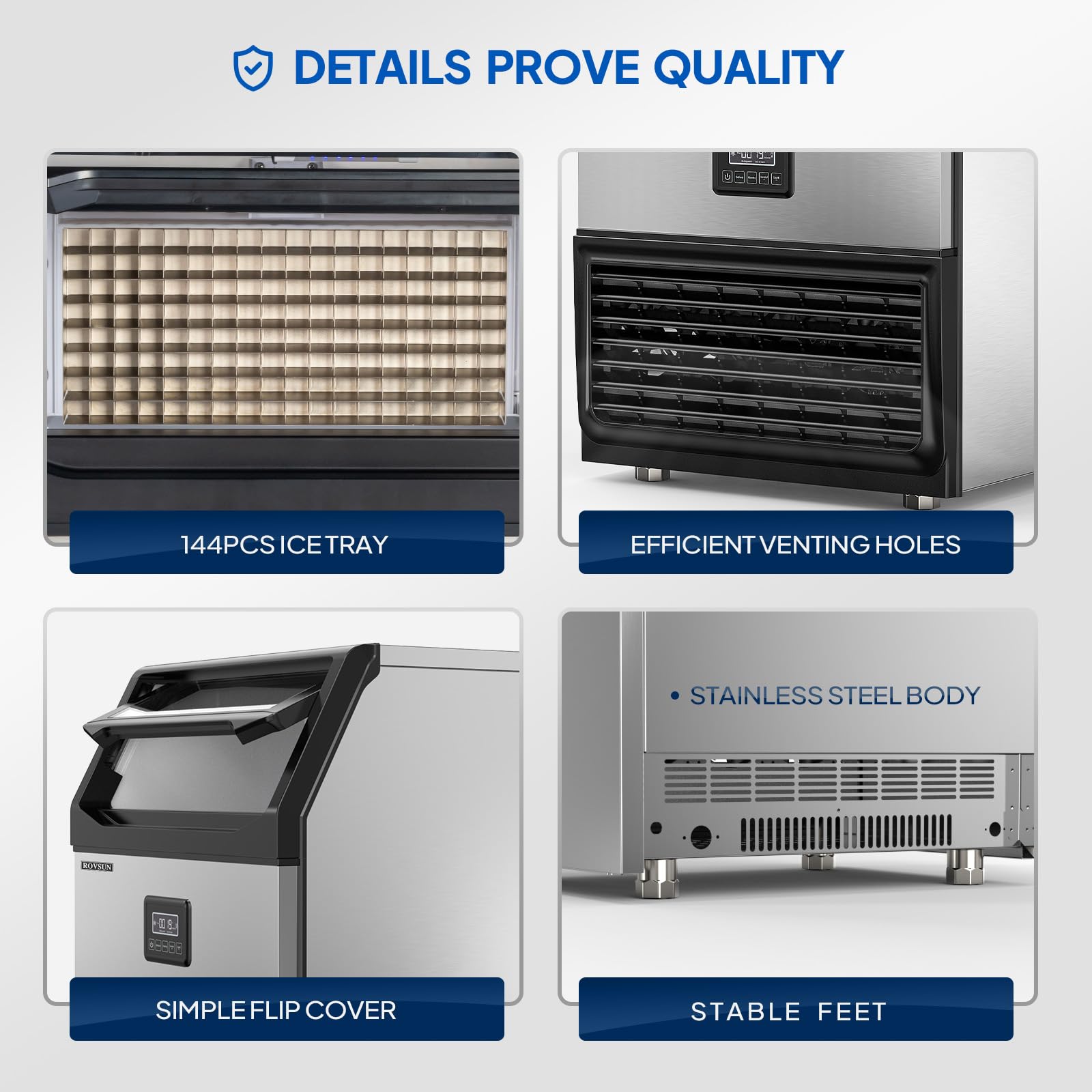 ROVSUN 24" 440 lb. 450W 115V Air Cooled Ice Machine Maker Under Counter