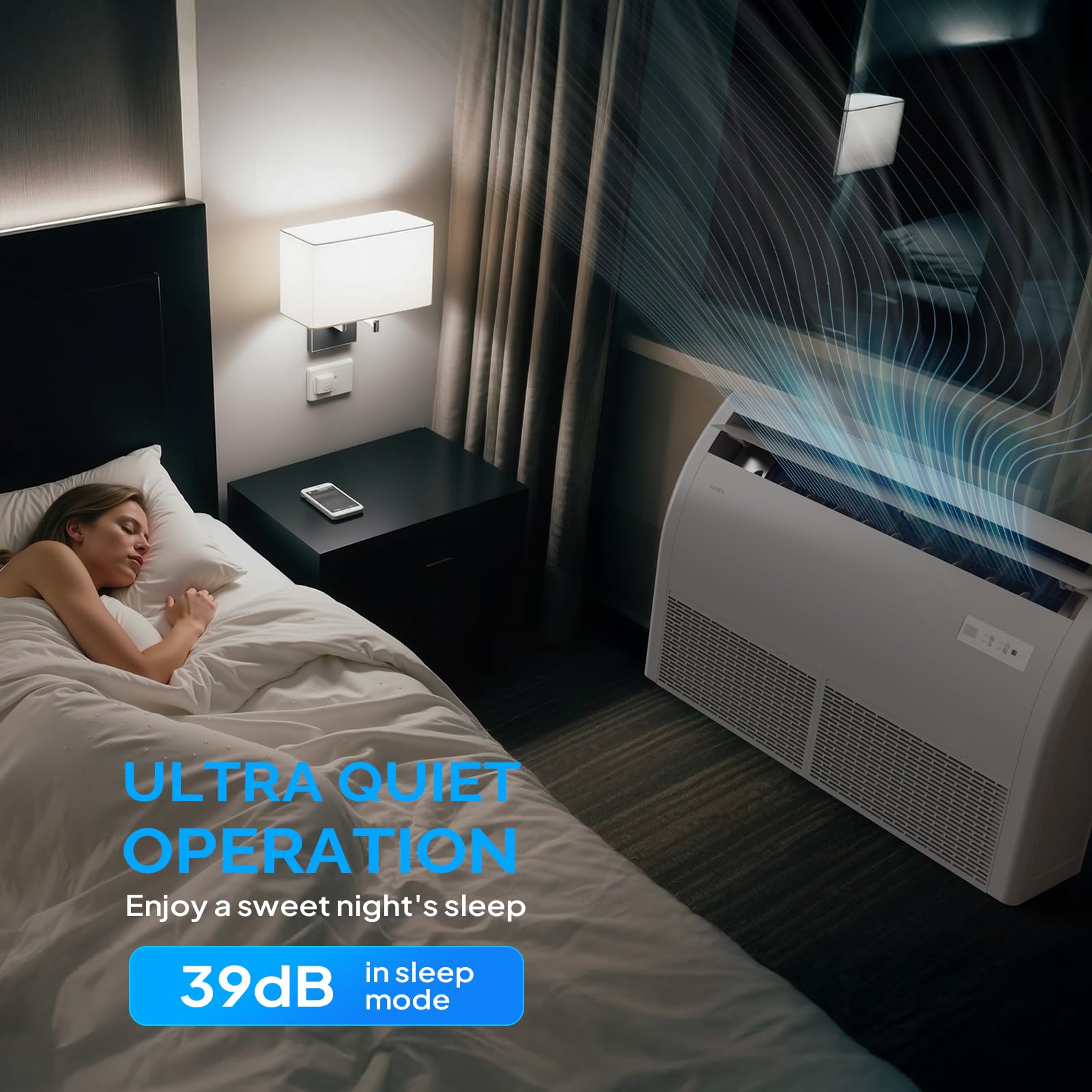 ROVSUN 18,000 BTU 23 SEER2 230V Floor Ceiling Mini Split with Heat Pump & Install Kit