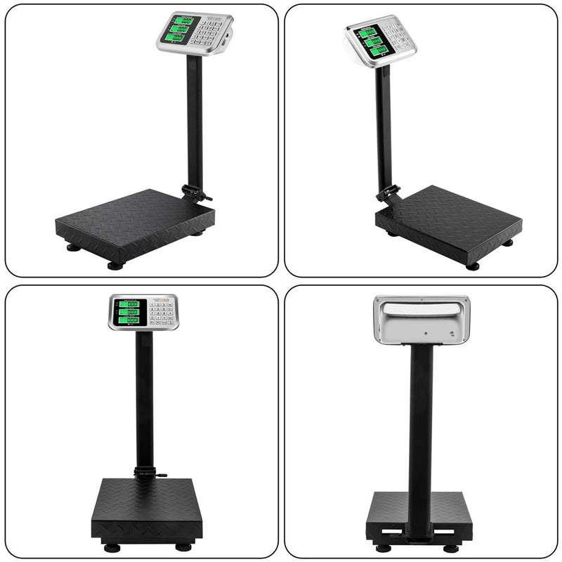 ROVSUN 220 LBS Weight Heavy Duty Electronic Platform Scale with LCD Display Black