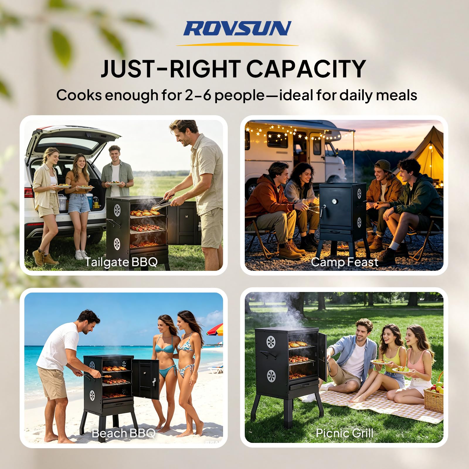 ROVSUN 2-in-1 Outdoor Smoker with Door