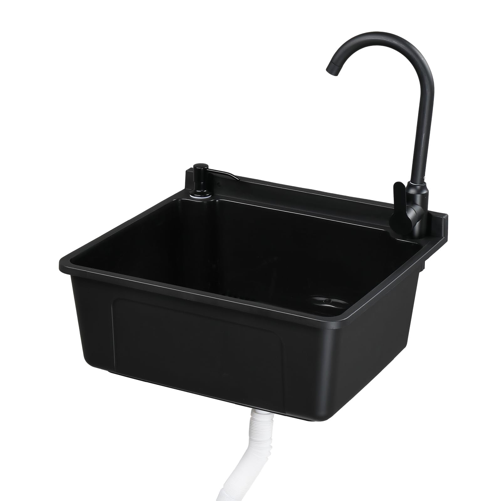 ROVSUN 20" x 17" Plastic Wall-Mounted Utility Sink with Wall Bracket Black