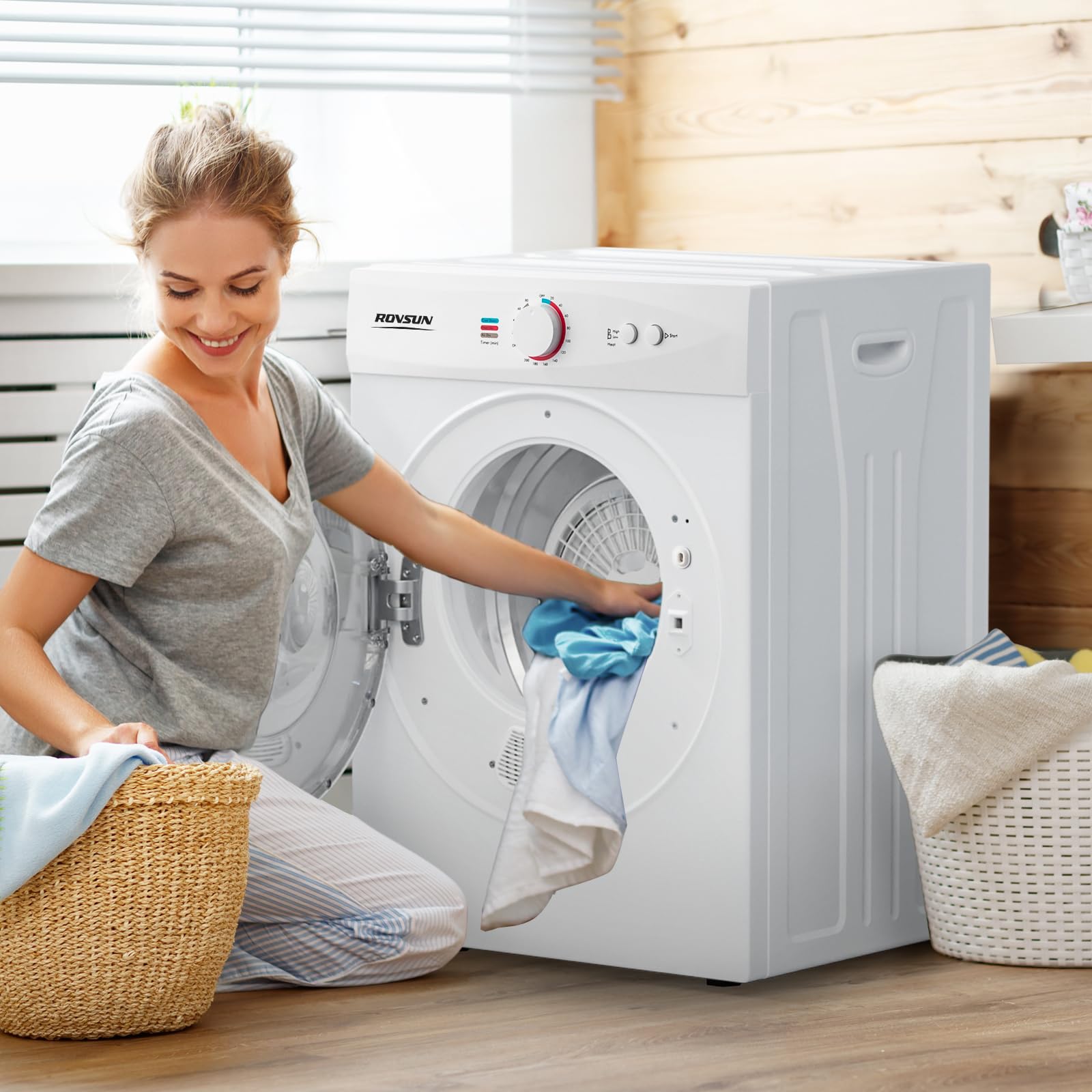 ROVSUN 1.8 Cu.Ft. 1,020W 110V Tumble Clothers Dryer with Classic Knob Control