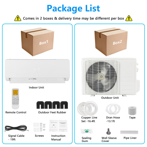 Zokop 9,000 BTU 19 SEER2 115V Mini Split Air Conditioner with Heat Pump & Install Kit
