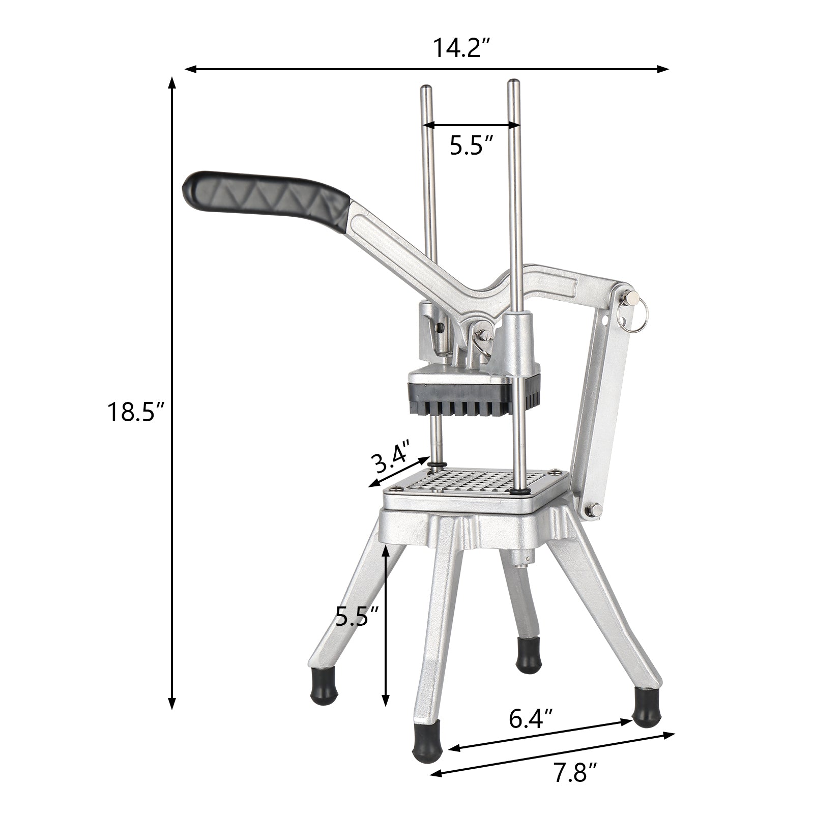 ROVSUN Lever Style Commercial French Fry Cutter with 4 Sizes Blades